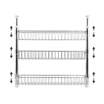 bremermann Küchenregal Teleskop-Gewürzregal, Teleskopregal mit 3 Korbablagen