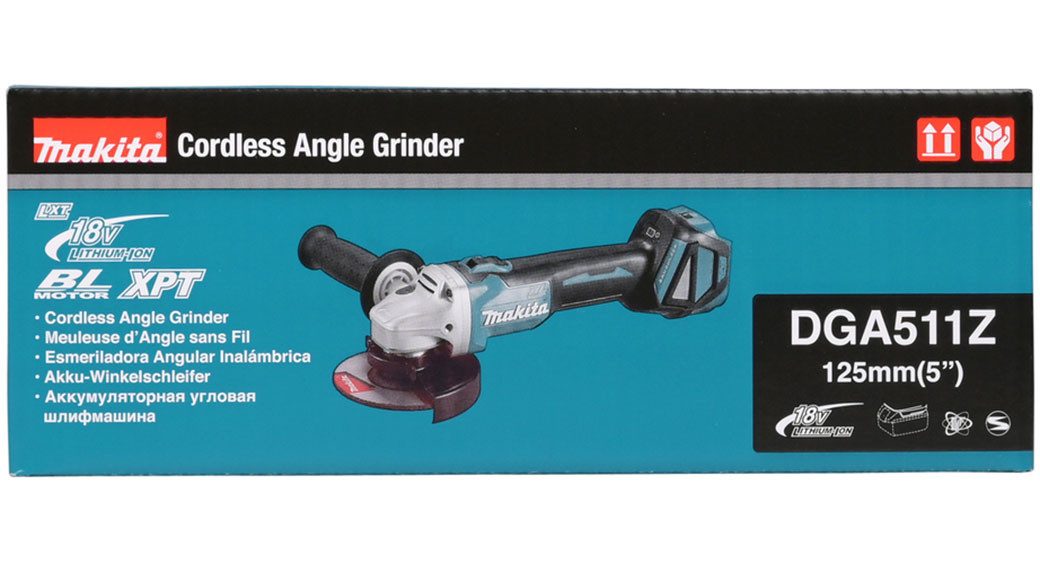 Makita Akku-Winkelschleifer DGA511Z, max. 8500 U/min, ohne Akku und Ladegerät