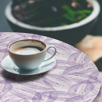 Abakuhaus Tischdecke Rundum-elastische Stofftischdecke, Pastell Monochrome Lilac Leafage