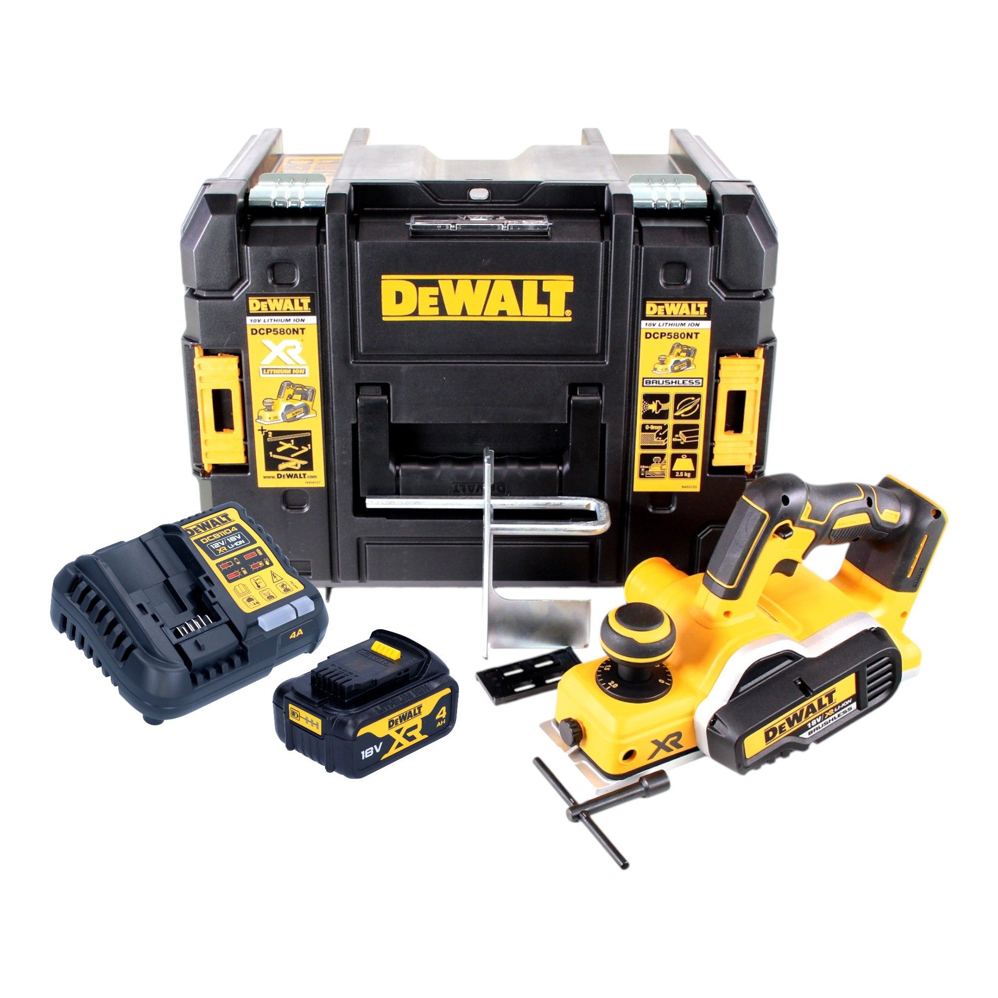 DeWalt Elektrohobel DCP 580 M1 Akku Ломтерезки 18V 82mm + 1x Akku 4,0Ah + Ladegerät + TSTAK
