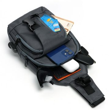 TAN.TOMI Schultertasche Brusttasche Umhängetasche für Herren Wasserfeste Crossbody, Sling Bag für Wandern, Radfahren & Reisen