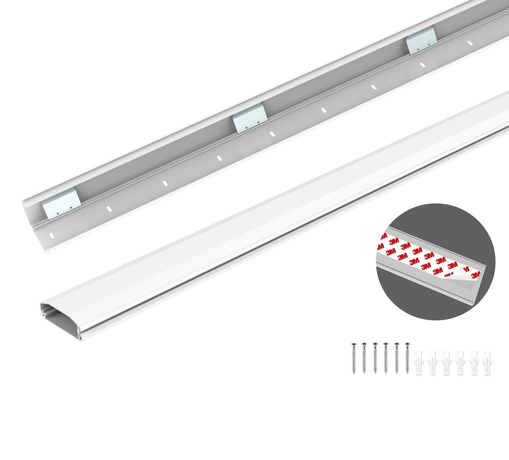 conecto Kabelkanal zum Kleben oder Schrauben PVC oder Alu, 50-100cm