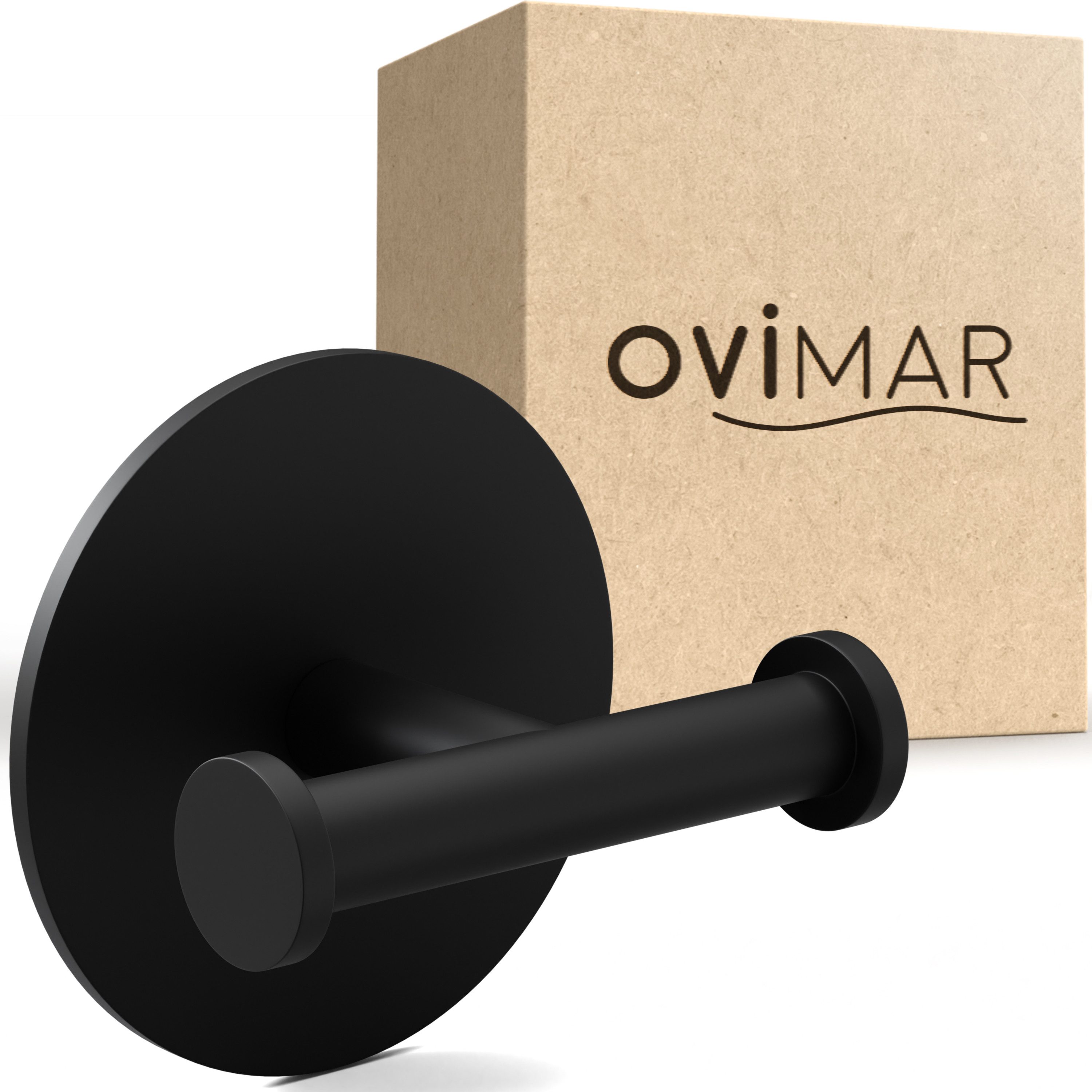 ovimar Handtuchhaken Vigra, (1-St), aus Edelstahl in Schwarz zur Zum Kleben günstig online kaufen