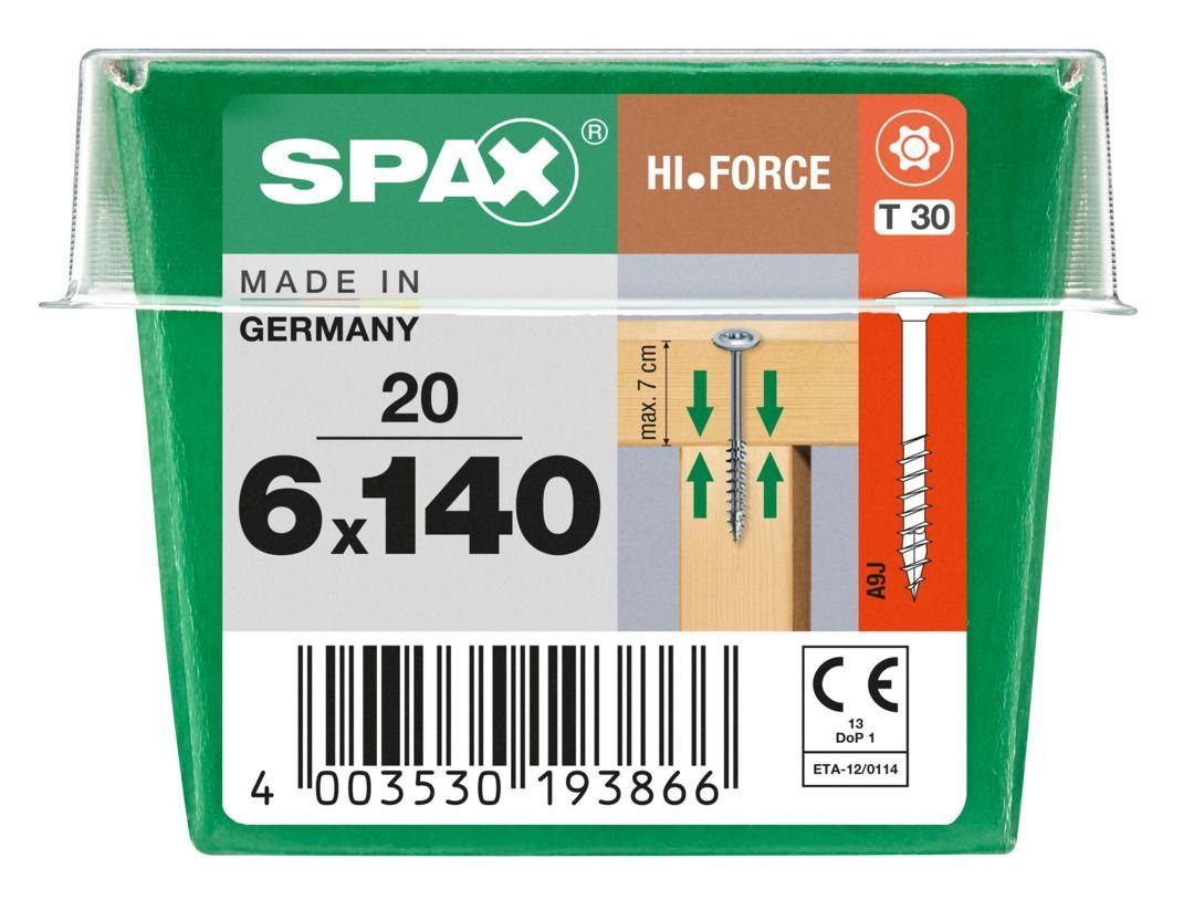 Holzbauschrauben 30 Holzbauschraube 140 x SPAX Spax TX mm 6.0