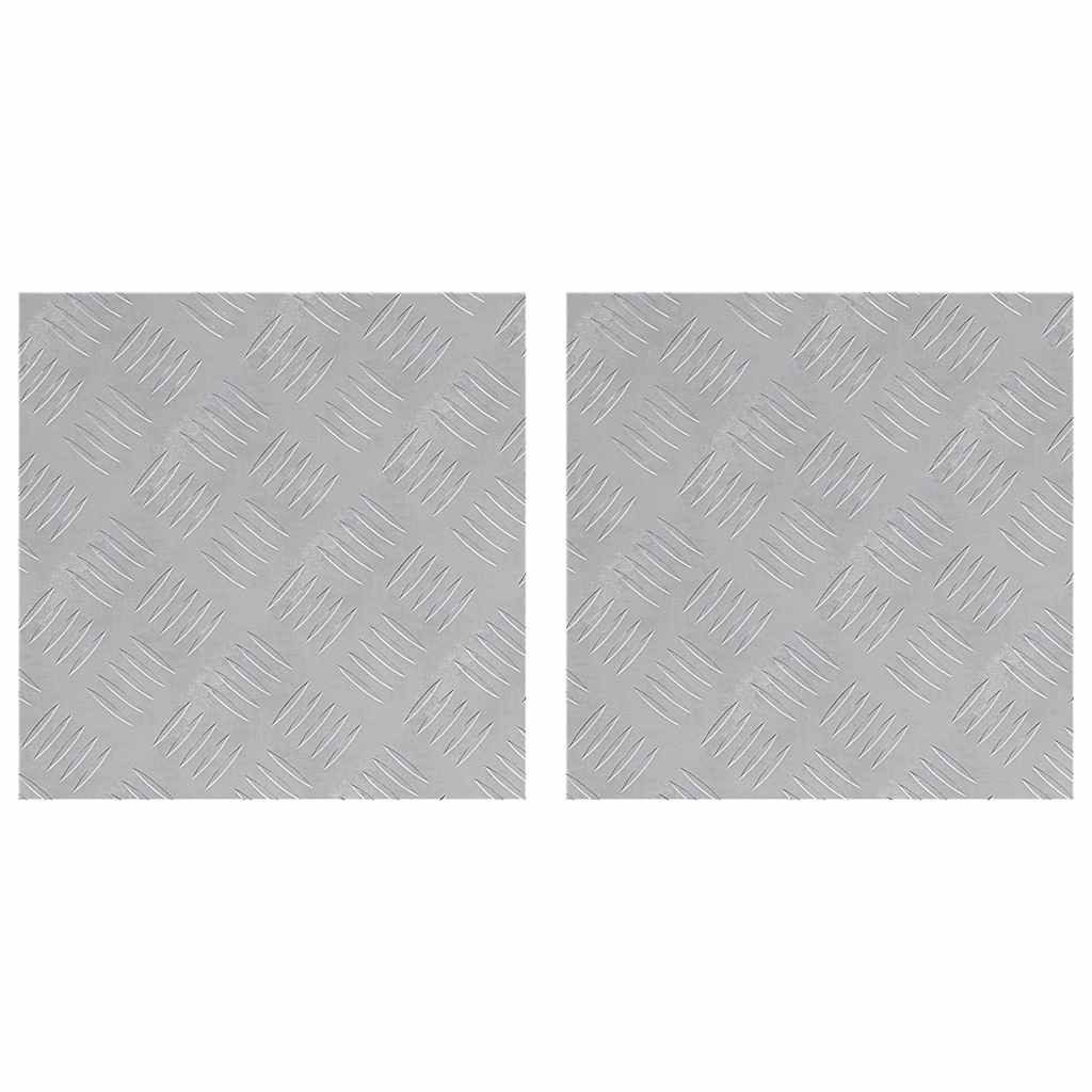 vidaXL Stufenmatte Treppe Tritt Quadratisch 2 pcs Silber 40 x 40 cm Aluminium, Quadratisch