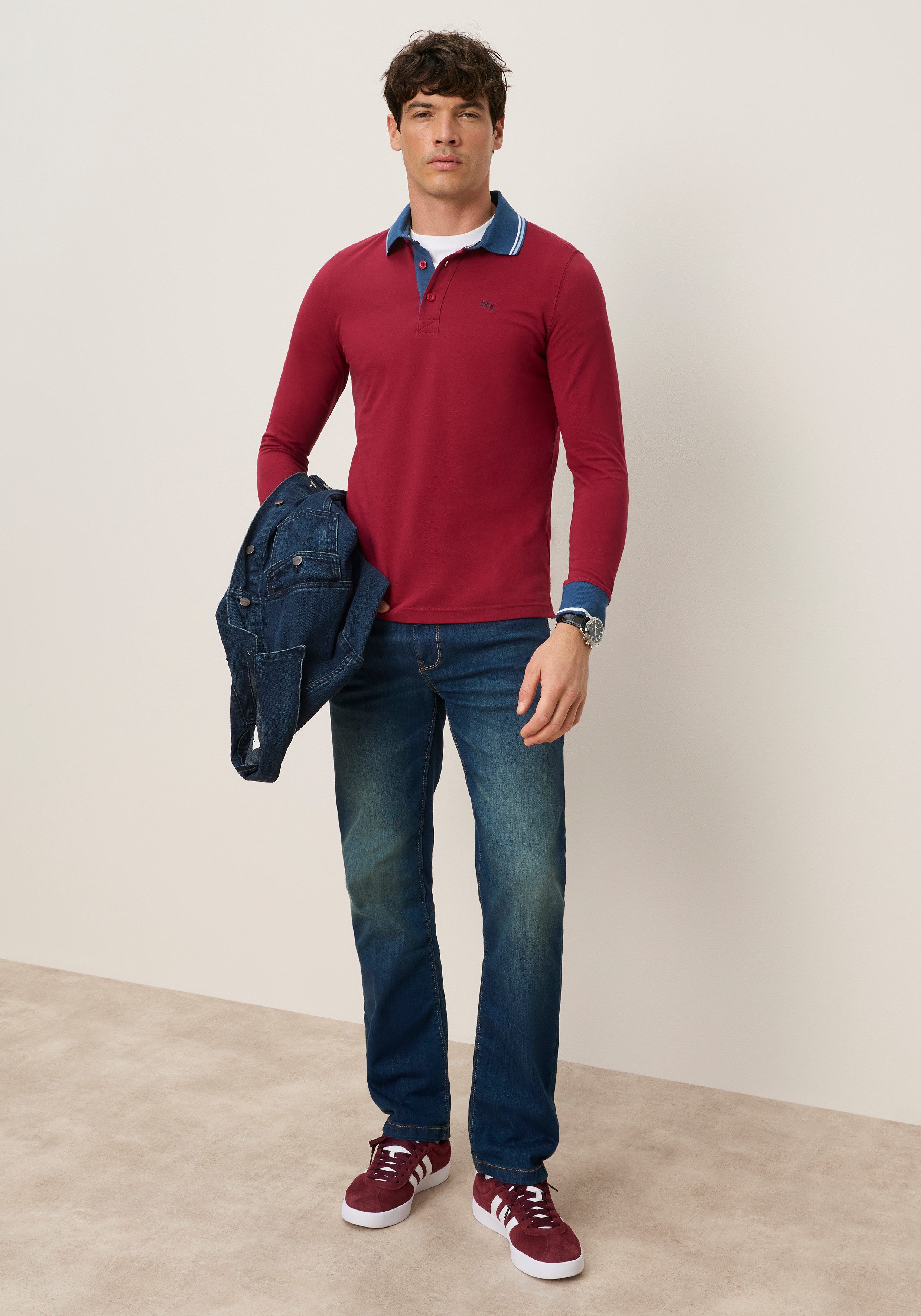 Man's World Poloshirt normale Passform, mit Langarm, klassischer Casual-Look – Bild 5 von 5