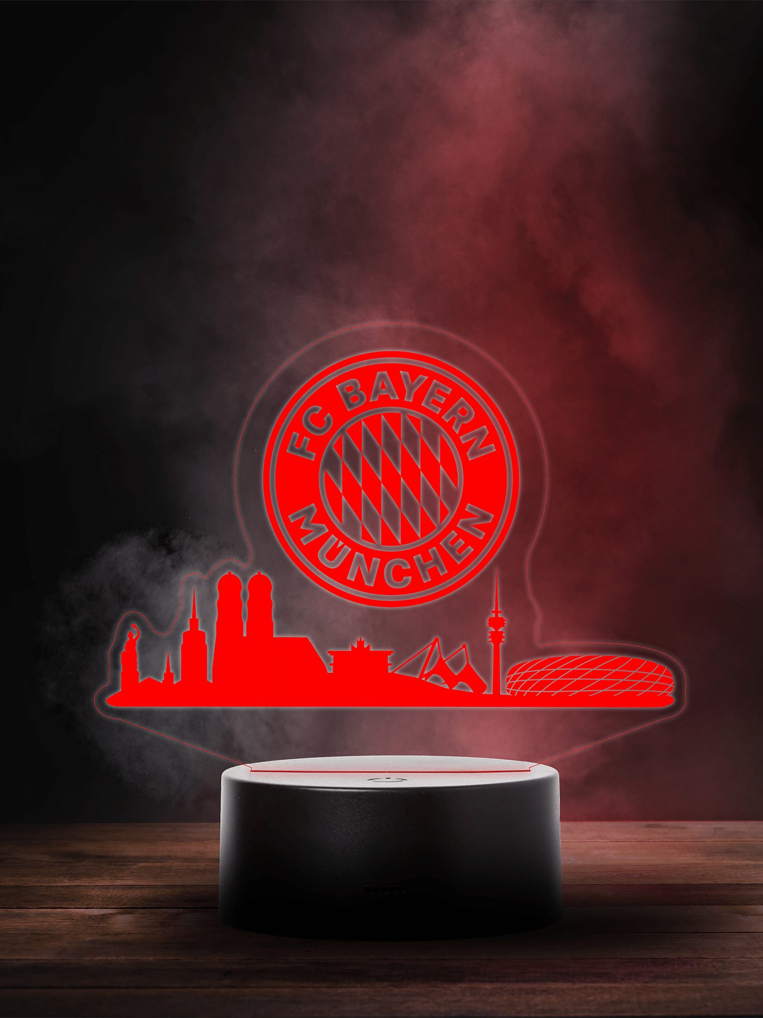 FC Bayern München LED Dekolicht FC Bayern München LED Skyline Nachtlicht (Rot)