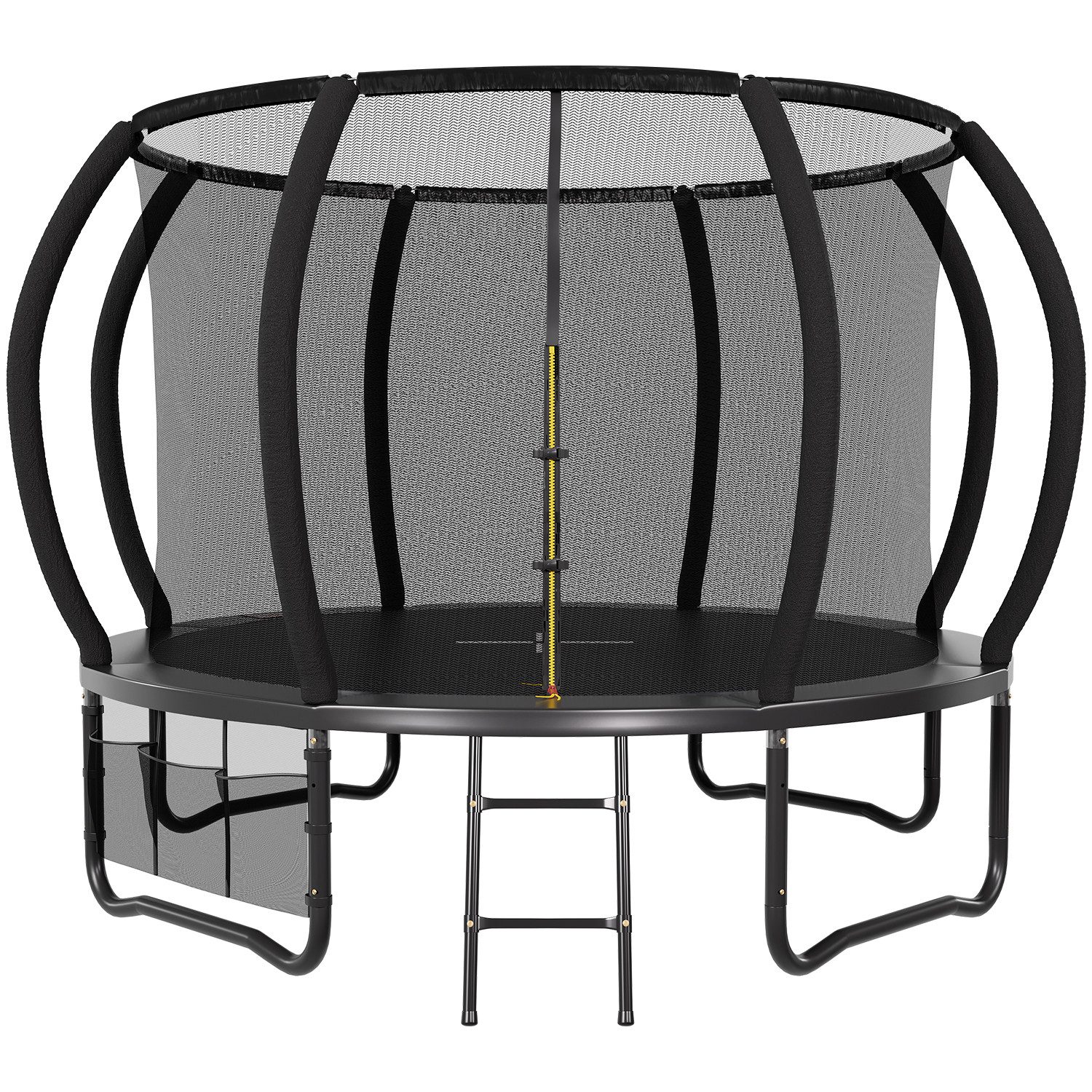 GUNJI Gartentrampolin trampolin 305/366cm, Kindertrampolin mit Sicherheitsnetz und Geländer, Ø 305 cm, (150 kg Tragfähigkeit, in den Farben schwarz und blau erhältlich, 360°-Geländer)