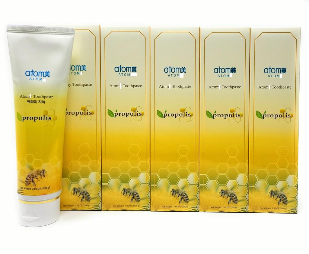 Atomy Zahnpasta mit Propolis für tägliche Zahnpflege 5 x 200g, (Packung, 5-St) 5