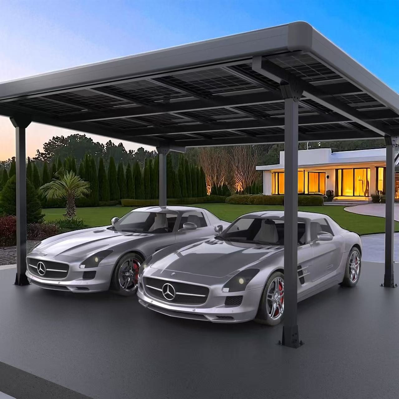 Home Feeling Doppelcarport Carport für 2 Autos inkl. 15 Module mit Dachverk günstig online kaufen