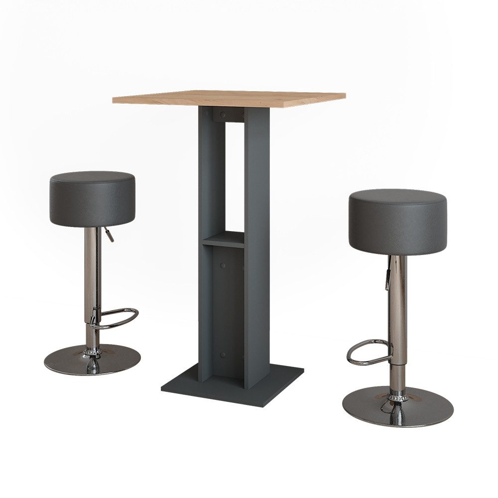 Vicco Bartisch Repose, Goldkraft Eiche/Anthrazit/Schwarz, 65 günstig online kaufen