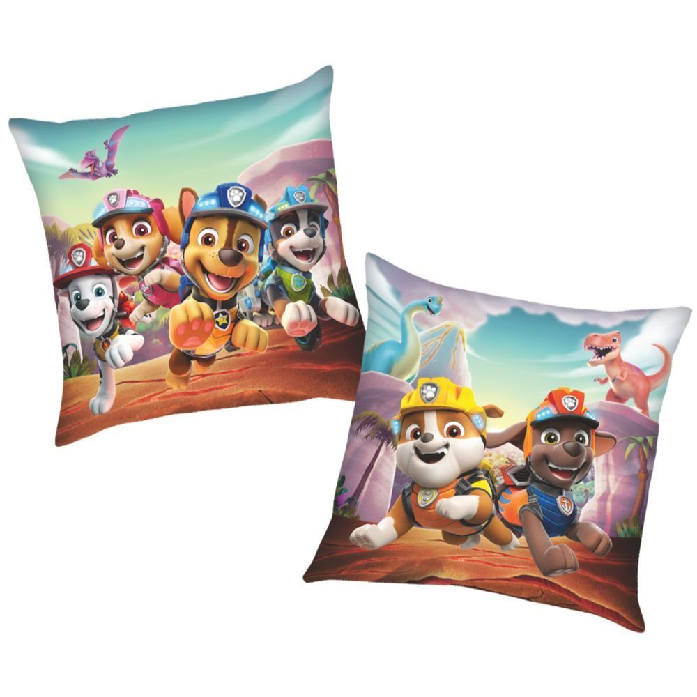 PAW PATROL Dekokissen Dino Rescue Paw Patrol 40 x 40 cm Kinder Deko-Kissen Wende-Motiv
