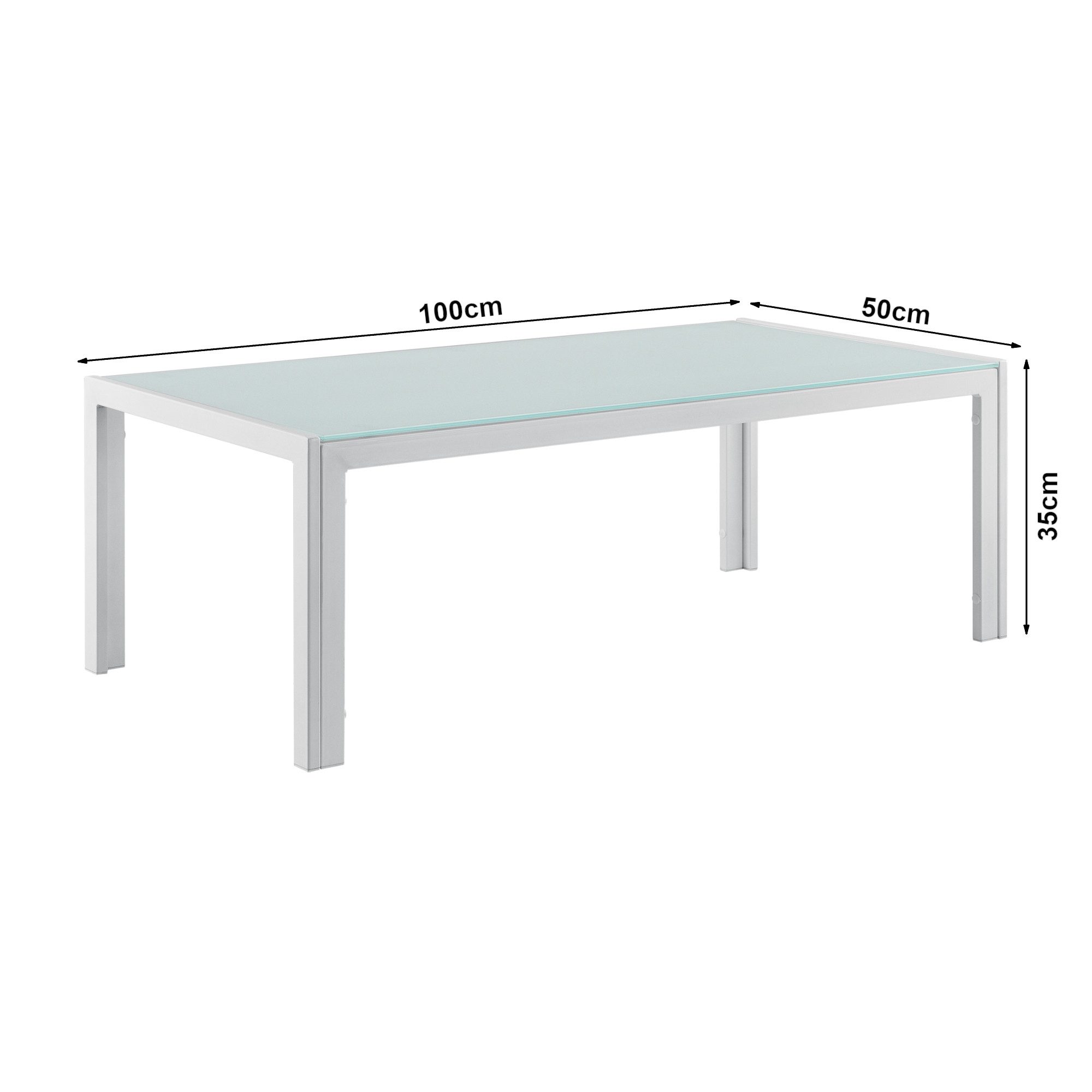 casa.pro Gartenlounge-Set, »Lerum« Gartentisch Glastisch 100x50x35 günstig online kaufen