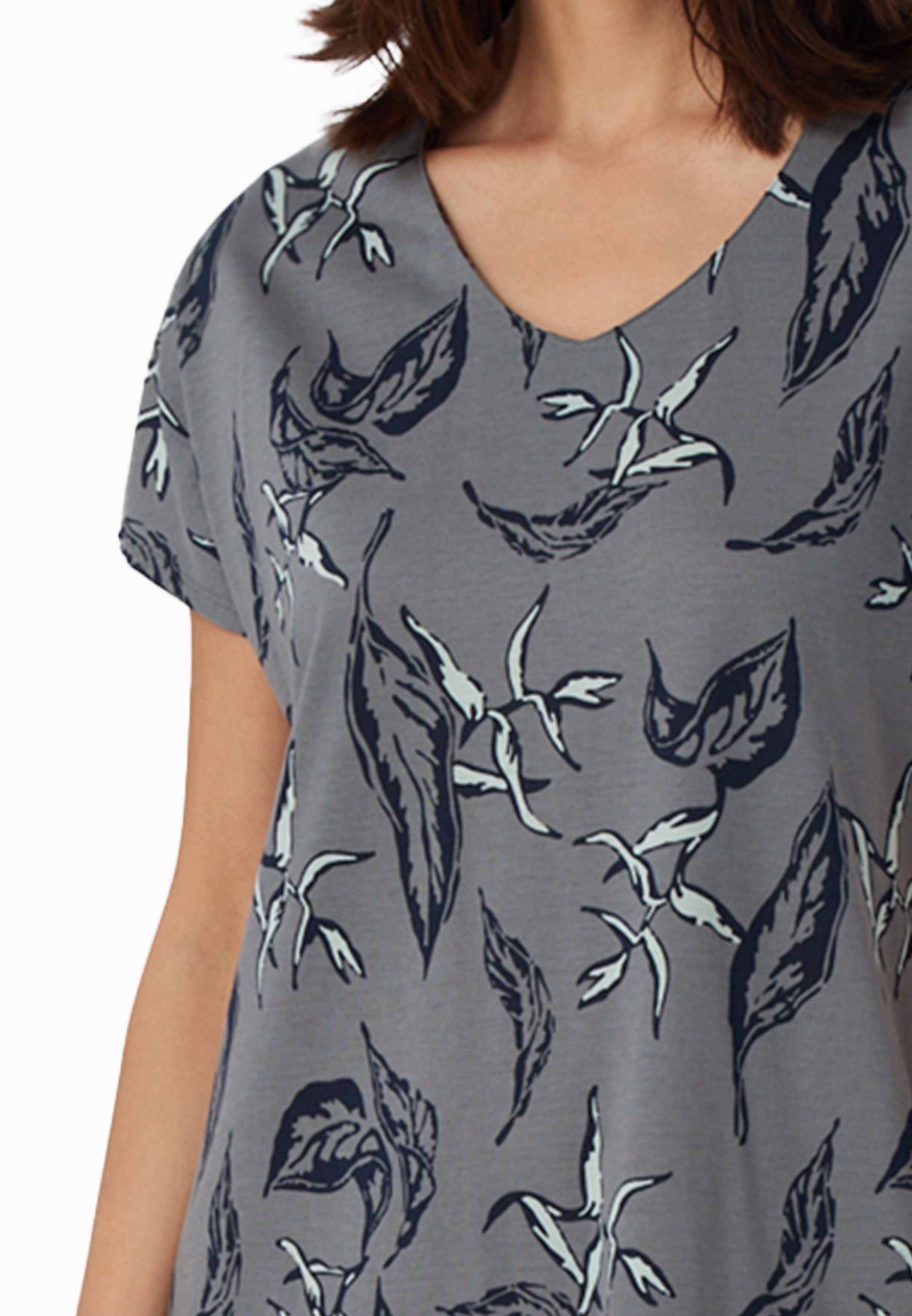 - Nightwear Schiesser Nachthemd (1-tlg) Contemporary Nachthemd Kurzarm-Sleepshirt Grau Damen für