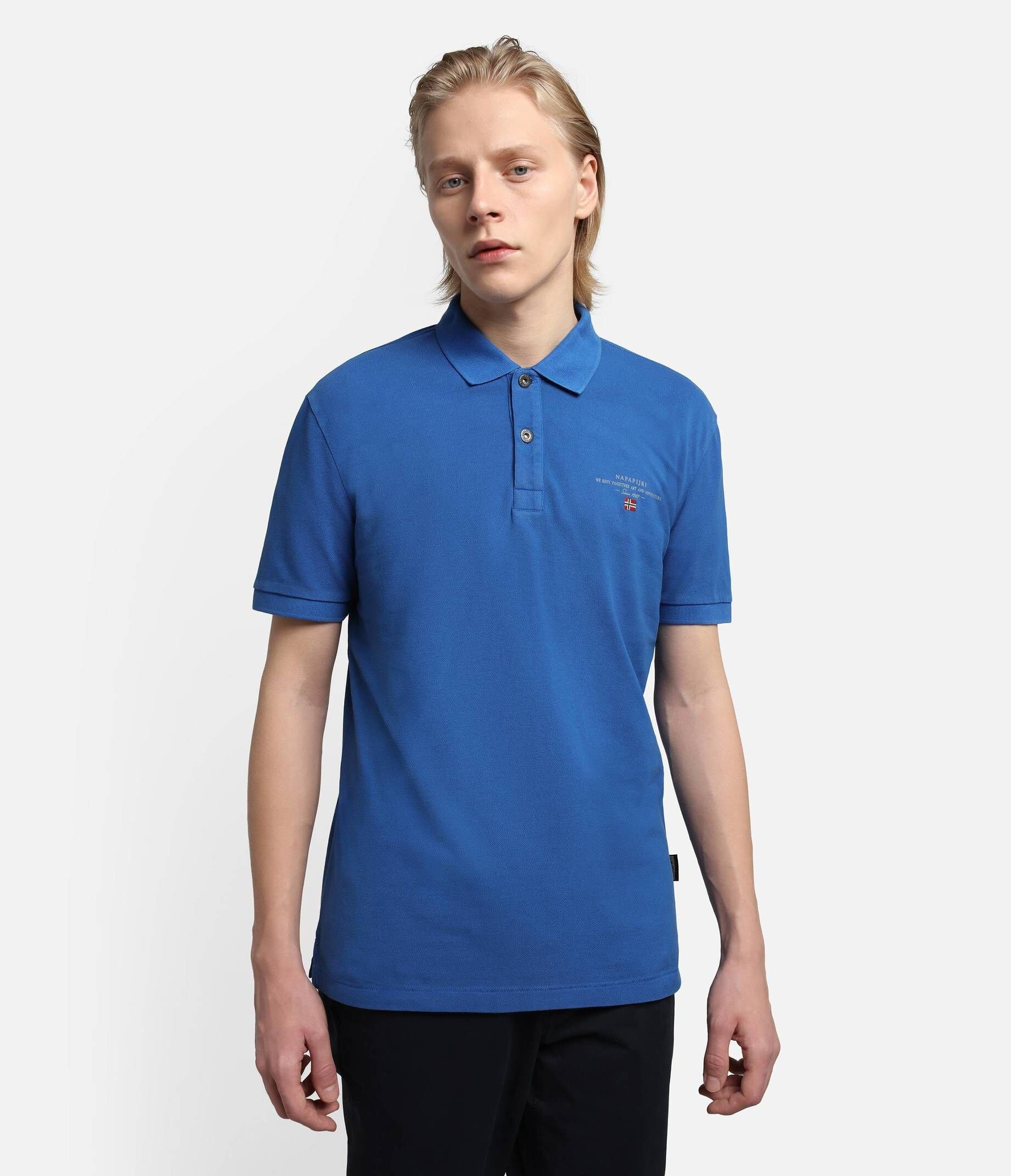 (296) Poloshirt Poloshirt Napapijri Herren blau (1-tlg) ELBAS