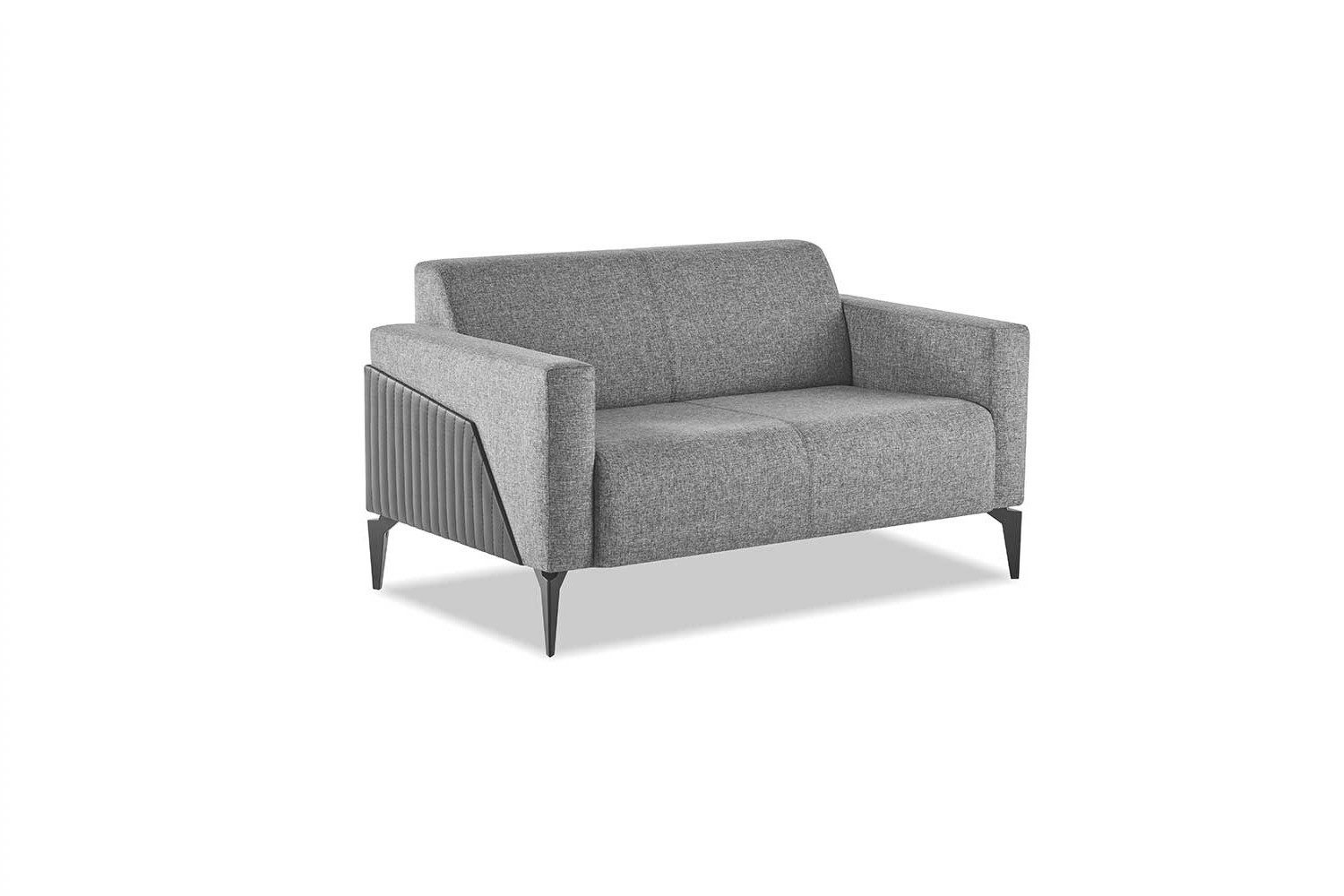 Xlmoebel Sessel Grau Lehn Modern aus Leder und Edelstahl mit Armlehnen (1-St., Sessel), Made in Europa