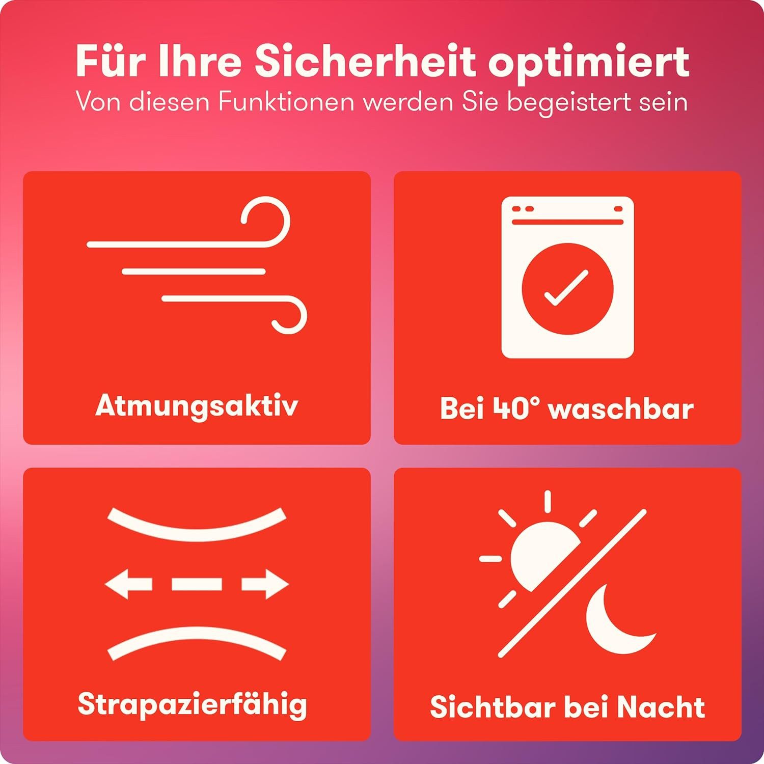 Purahelp Warnweste Auto - Europaweit gültig nach EN ISO 20471 (Reflektierende Warnweste Auto - Sicherheitsweste Auto Warnweste Gelb, 4-tlg) Warnschutzweste - Si – Bild 2 von 5