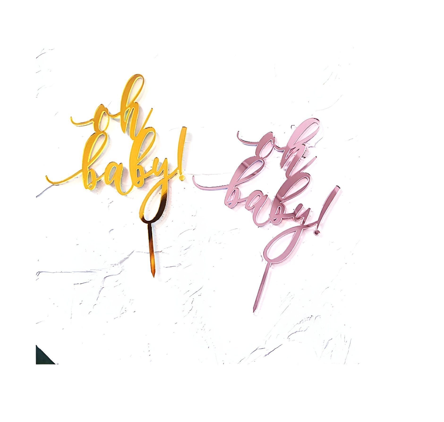 Festivalartikel Tortenstecker Oh Baby Rosa