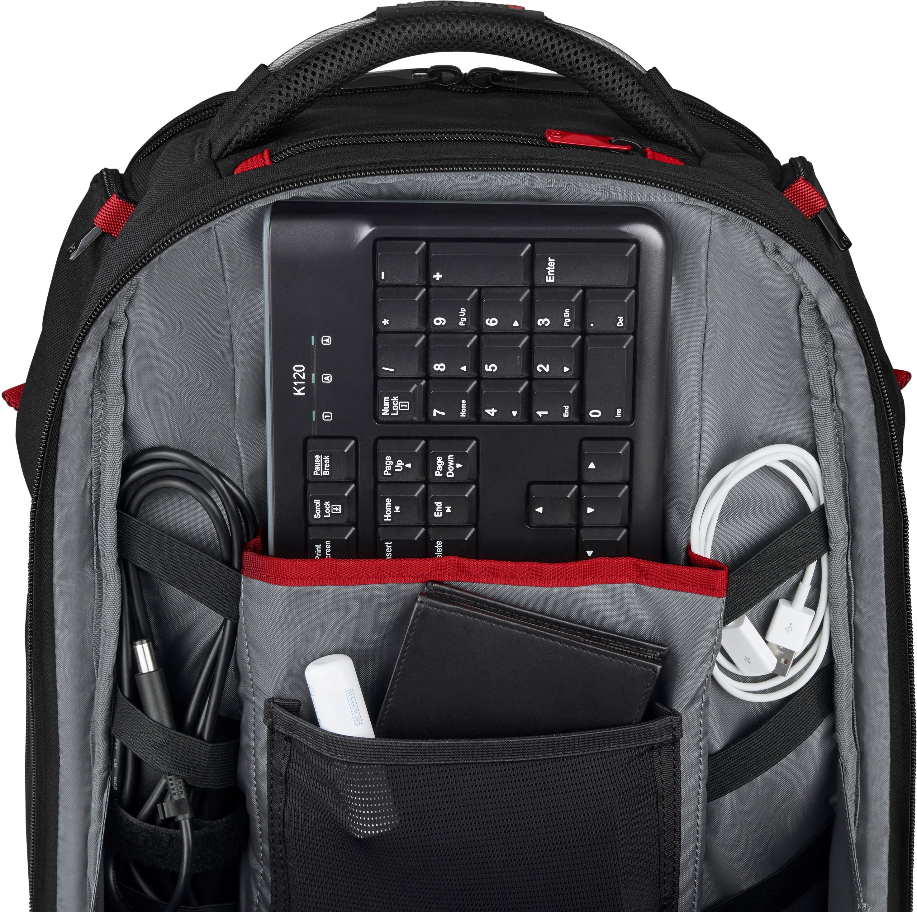 Wenger Laptoprucksack PlayerOne Gaming-Laptop-Rucksack 17,3 USB-Schleuse inklusive schwarz, bis Laptops Zoll; Zoll, für 17,3