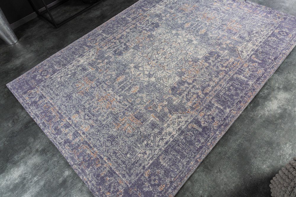 Teppich OLD MARRAKESCH · · rechteckig, 230x160cm · riess-ambiente, 5 mm, Orientalisch Wohnzimmer Vintage Höhe: Baumwolle blau