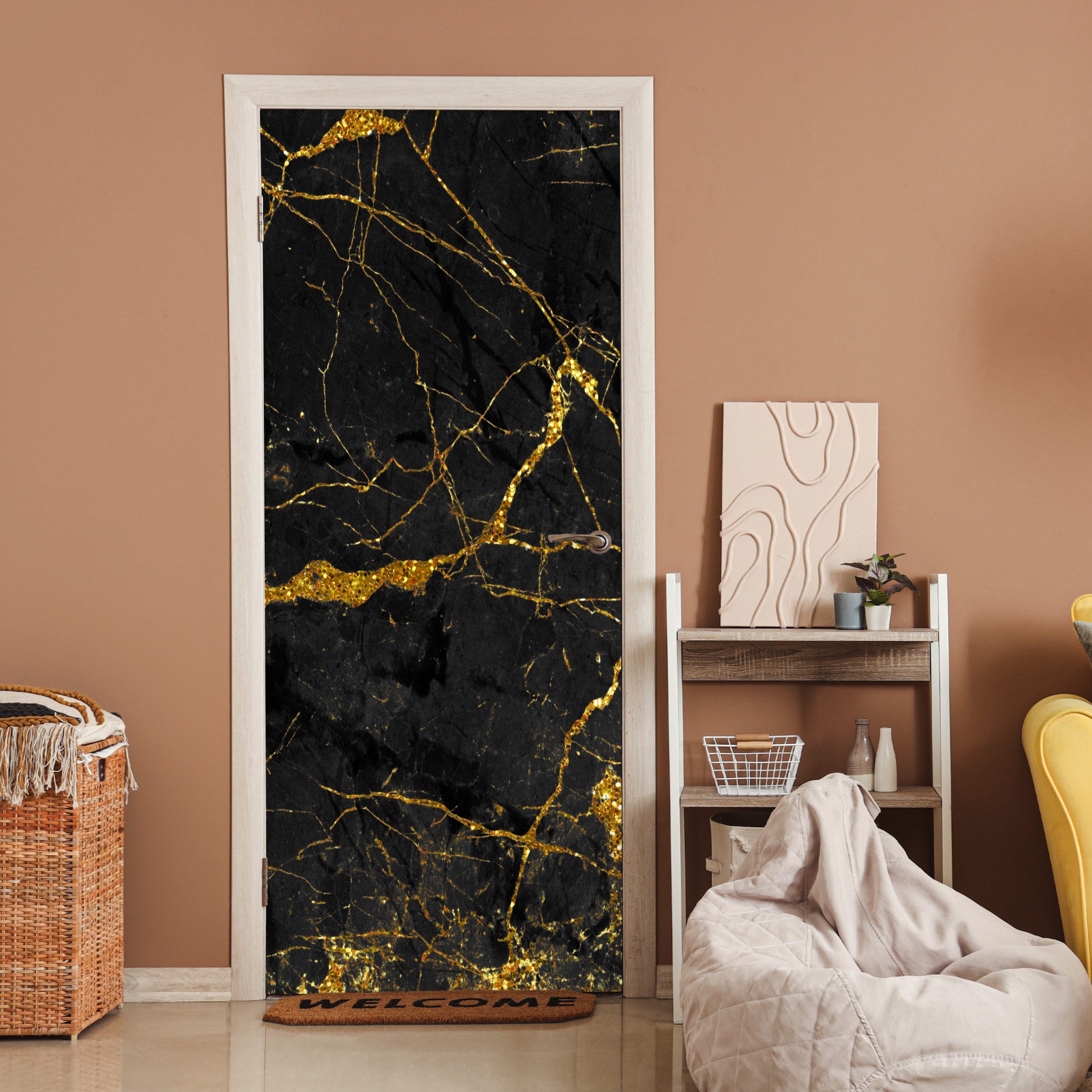 MuchoWow Türtapete Marmor - Gold - günstig online kaufen