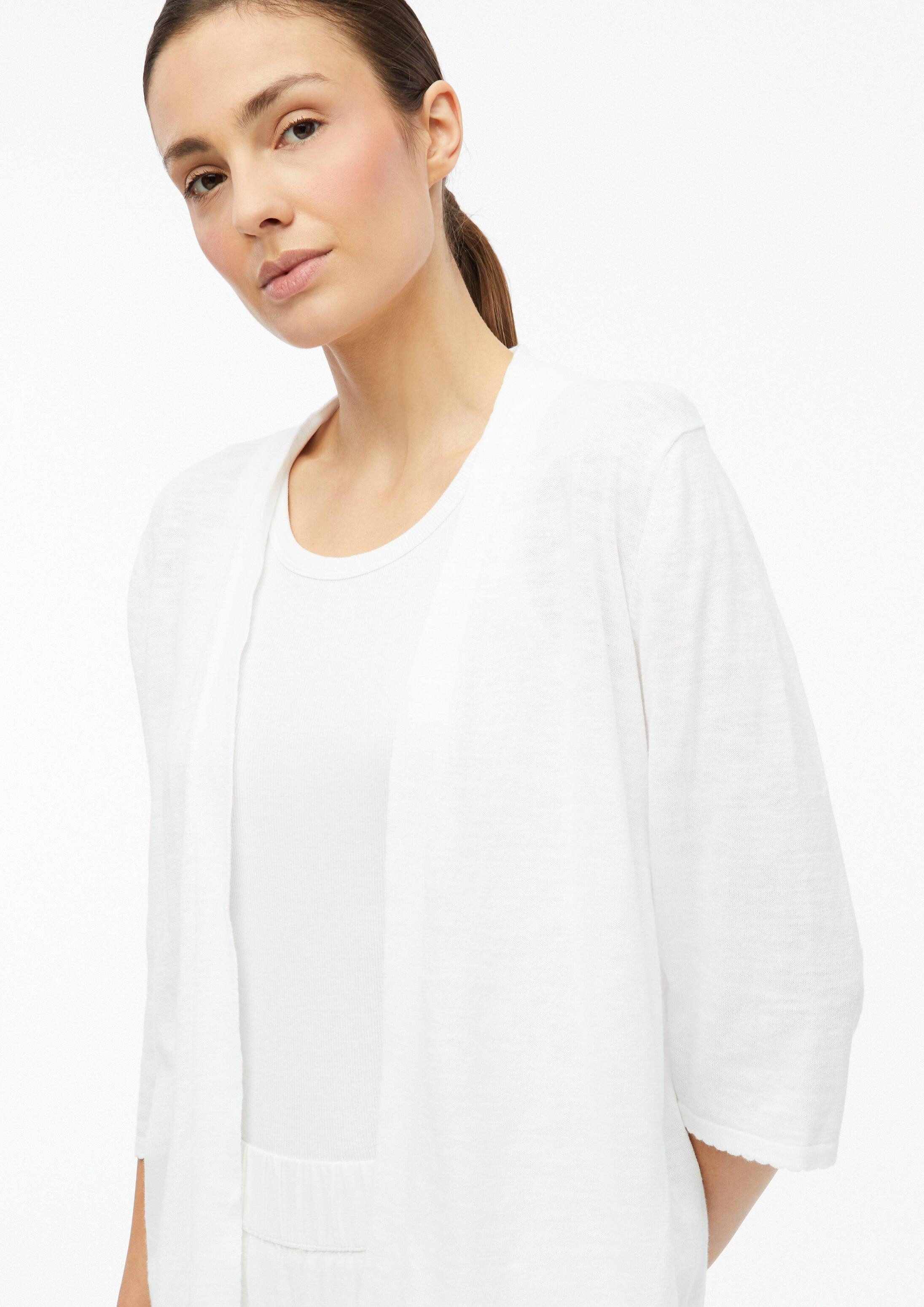 s.Oliver Cardigan Strickjacke Feinstrickjacke mit 3/4-Arm und Wellenkante – Bild 4 von 5
