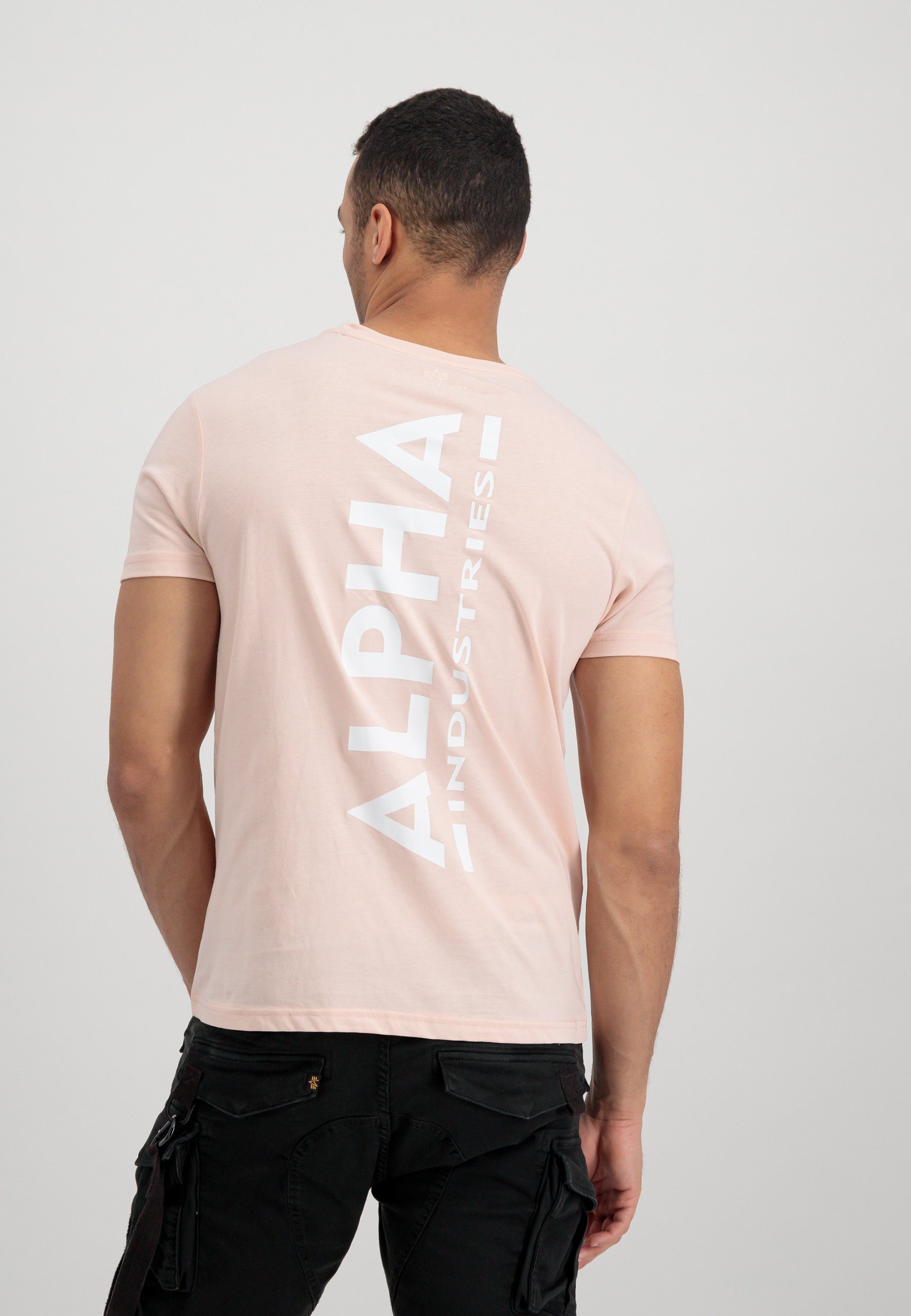 T-Shirt T Industries - T-Shirts Men Alpha Industries Backprint Alpha pink