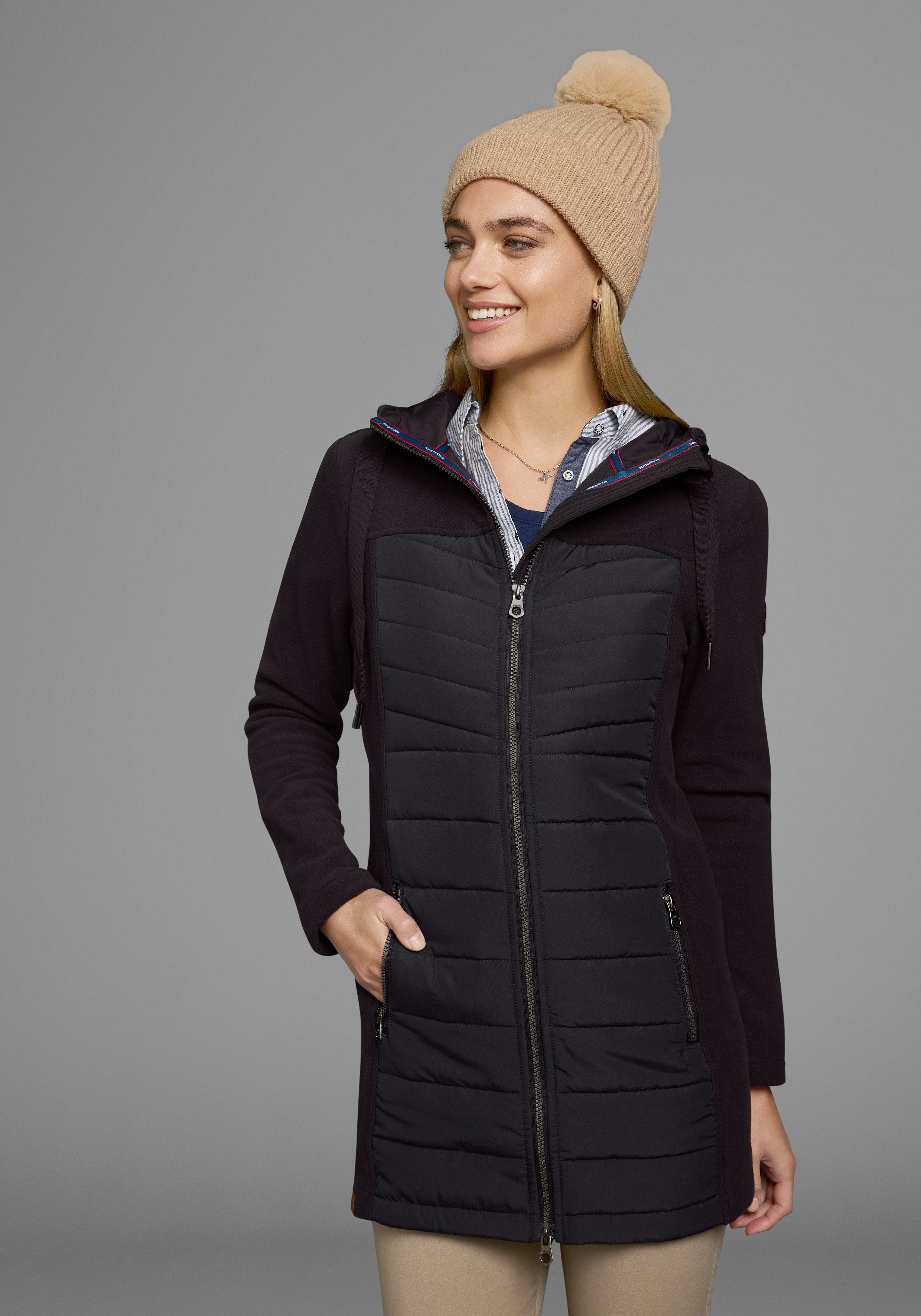KangaROOS Langjacke Hybridjacke - Fleecejacke mit wattierten Bereichen günstig online kaufen