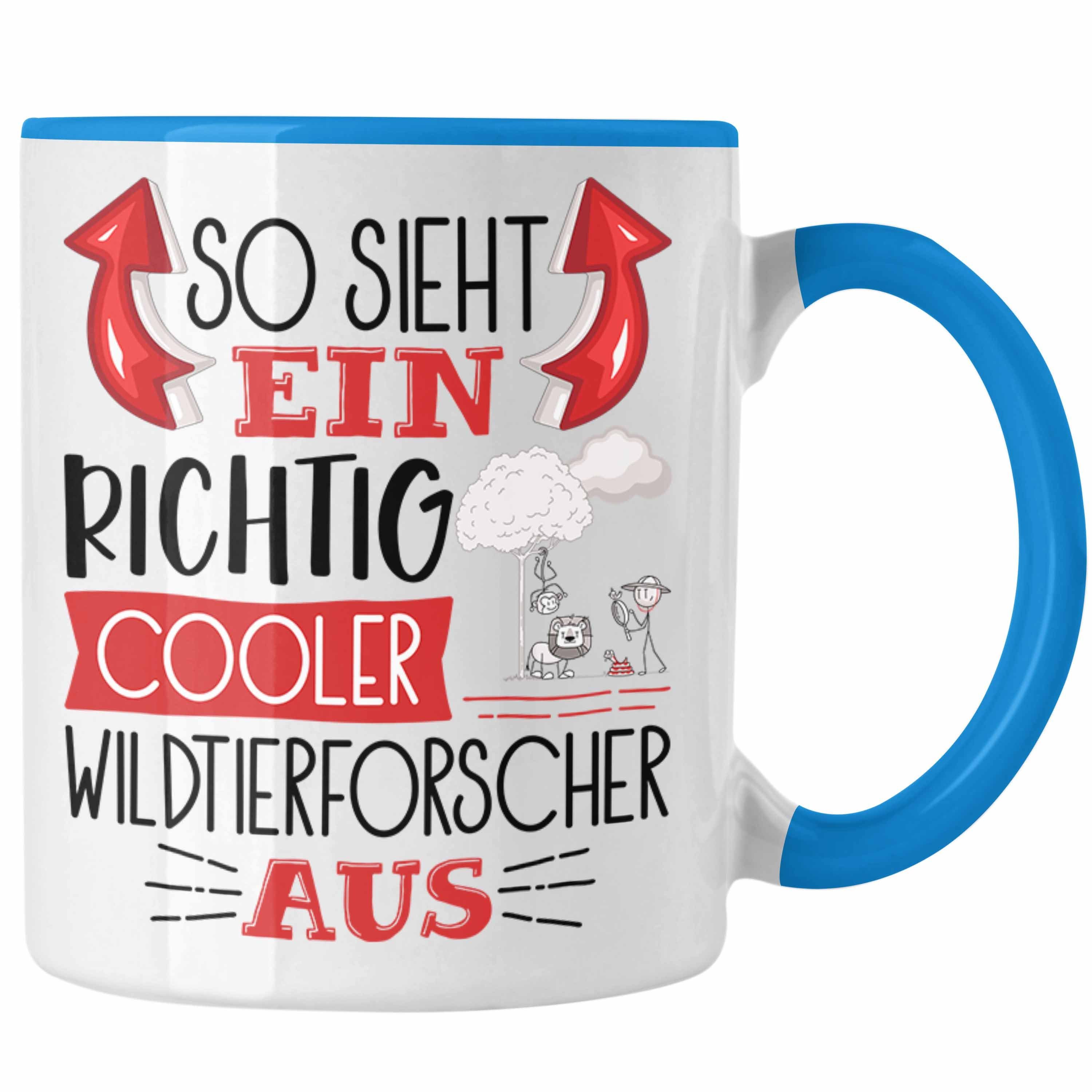 Trendation Tasse Wildtierforscher Tasse So Sieht Ein Richtig Cooler Wildtierforscher Au Blau | Teetassen