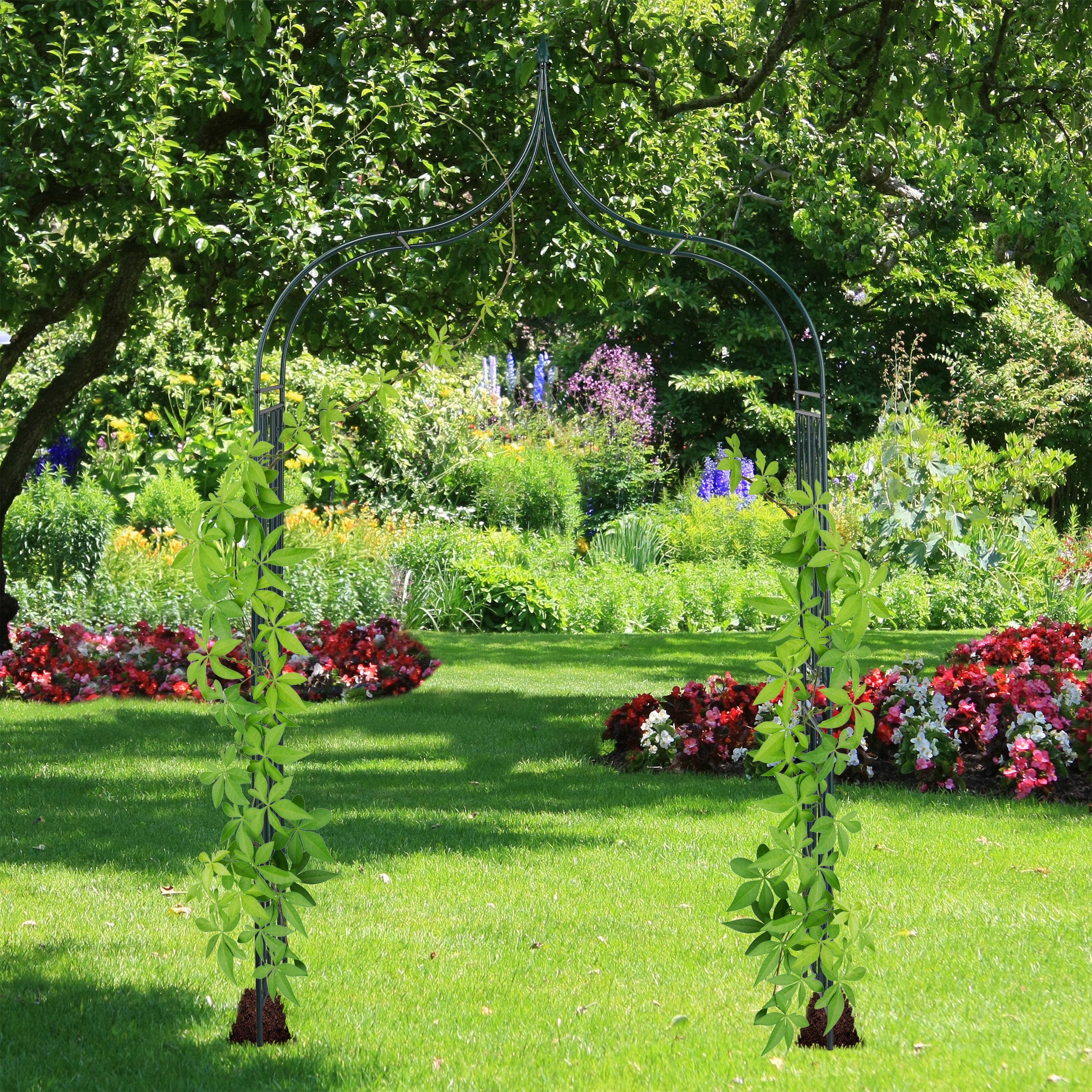 relaxdays Rosenbogen Metall mit Spitze