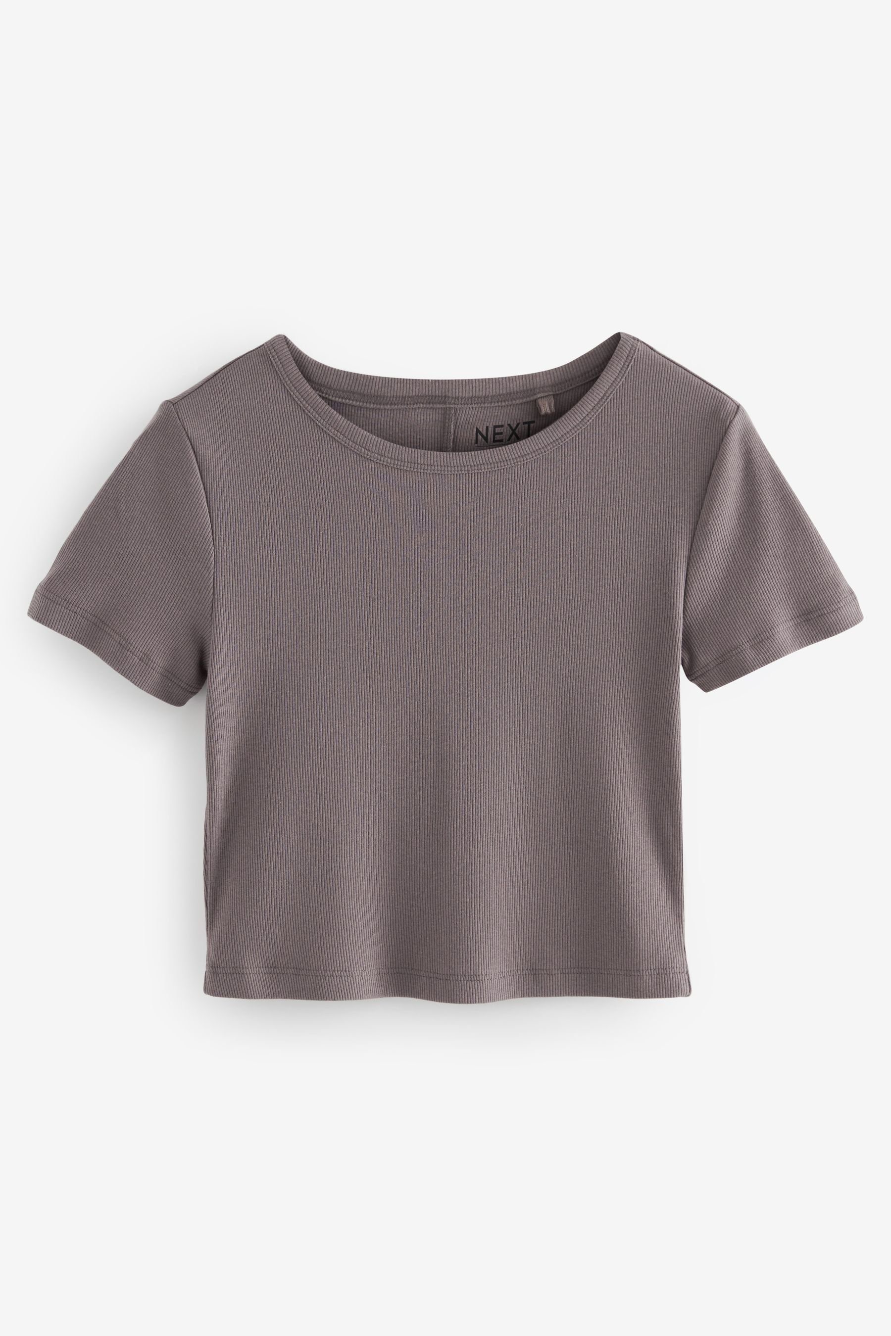 T-Shirt Geripptes T-Shirt mit Rundhalsausschnitt Slim Fit