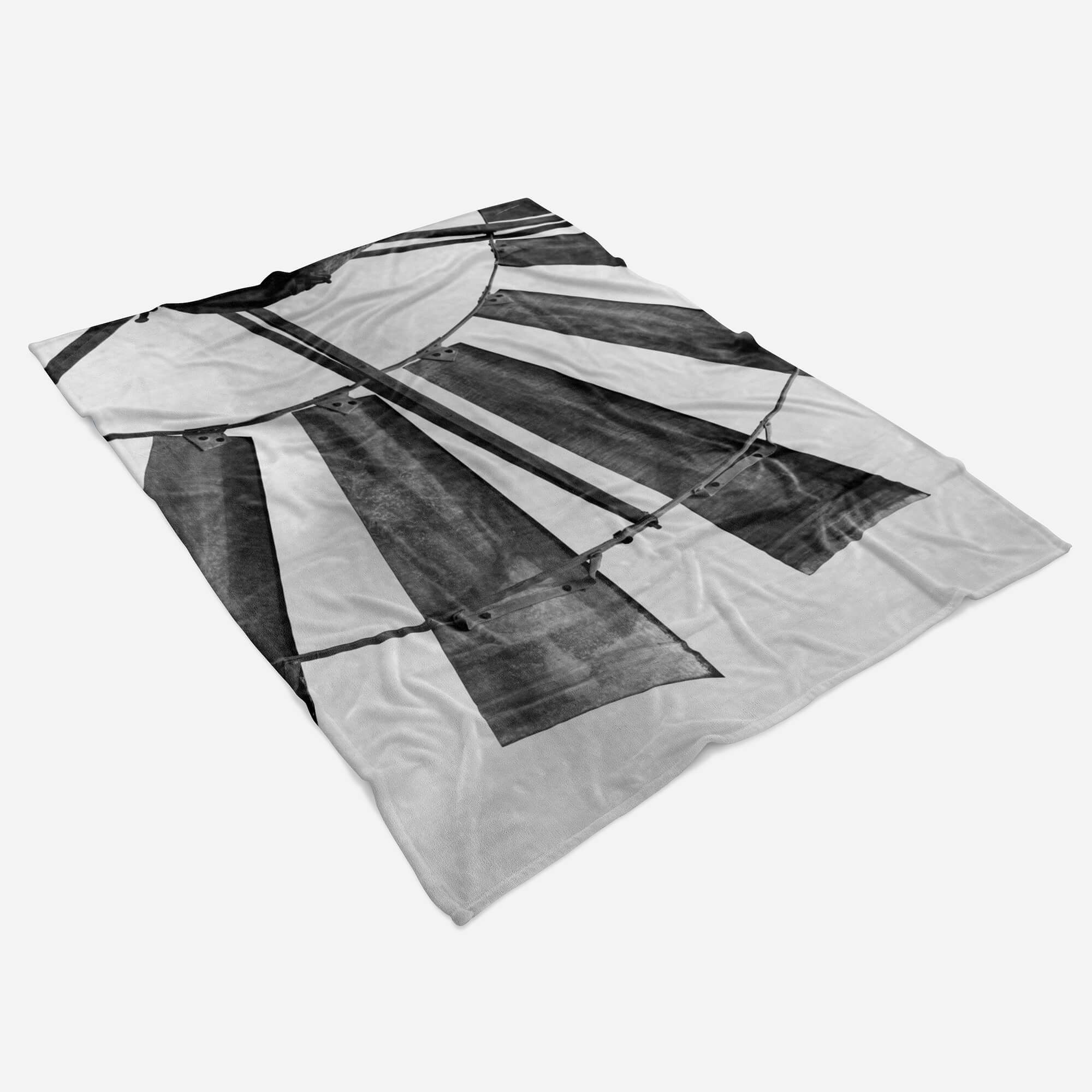 Saunatuch Sinus Windmühle alte Baumwolle-Polyester-Mix Fotomotiv Handtuch Kuscheldecke Handtuch Art Sch, mit Strandhandtuch (1-St), Handtücher