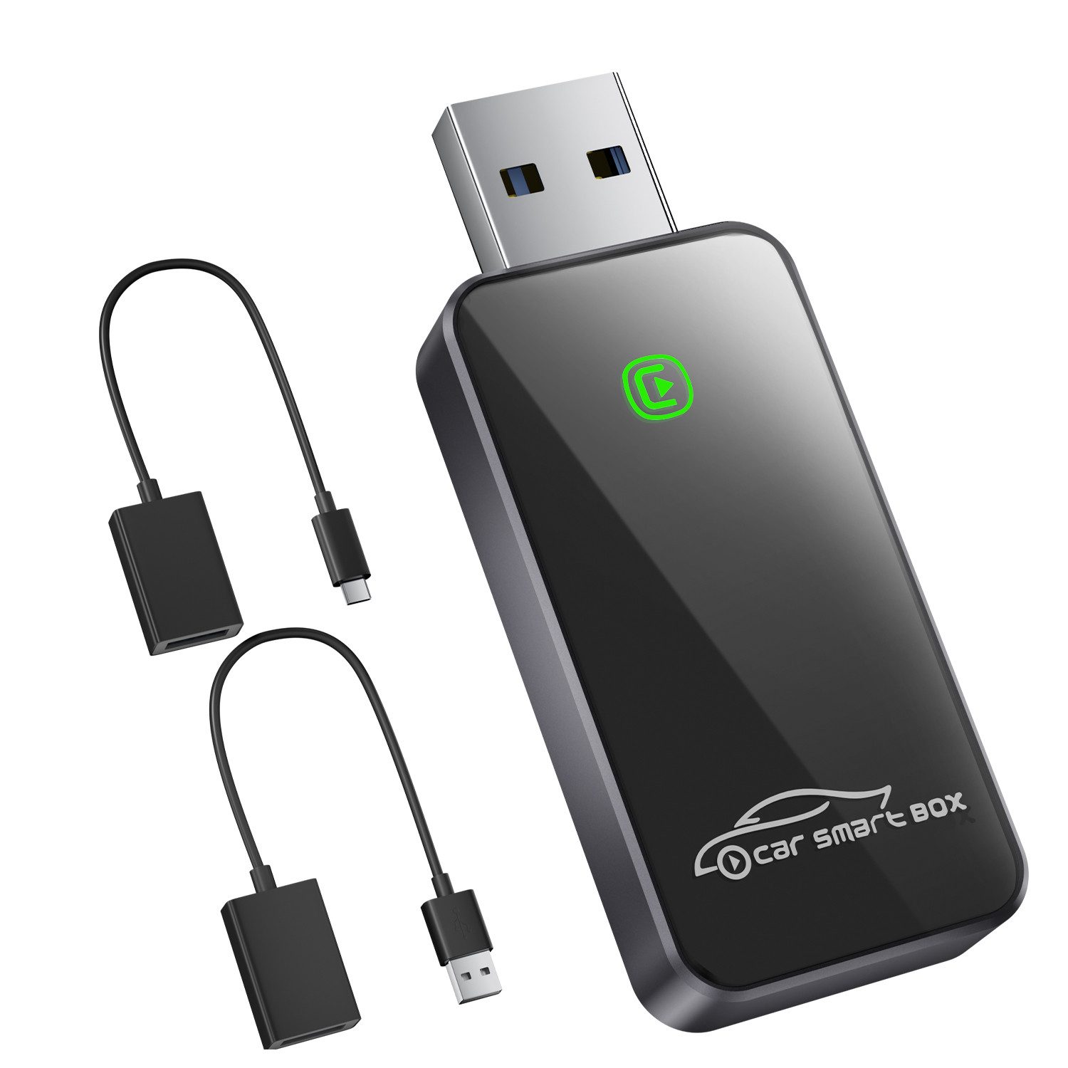 Salcar Kabelloser CarPlay Adapter Wireless CarPlay USB Auto-Adapter für Auto Adapter zu USB Typ A, Kompatibel mit iOS 10+ & Fahrzeugen mit werkseitigem CarPlay