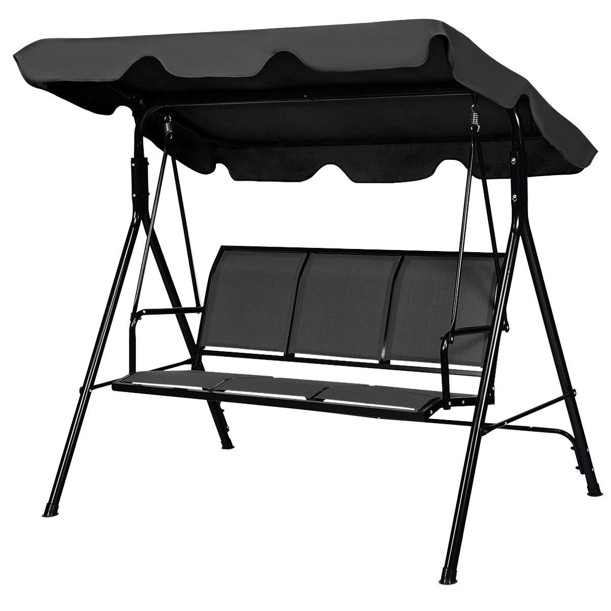 COSTWAY Hollywoodschaukel Gartenbank, 3-Sitzer, mit Sonnendach, günstig online kaufen