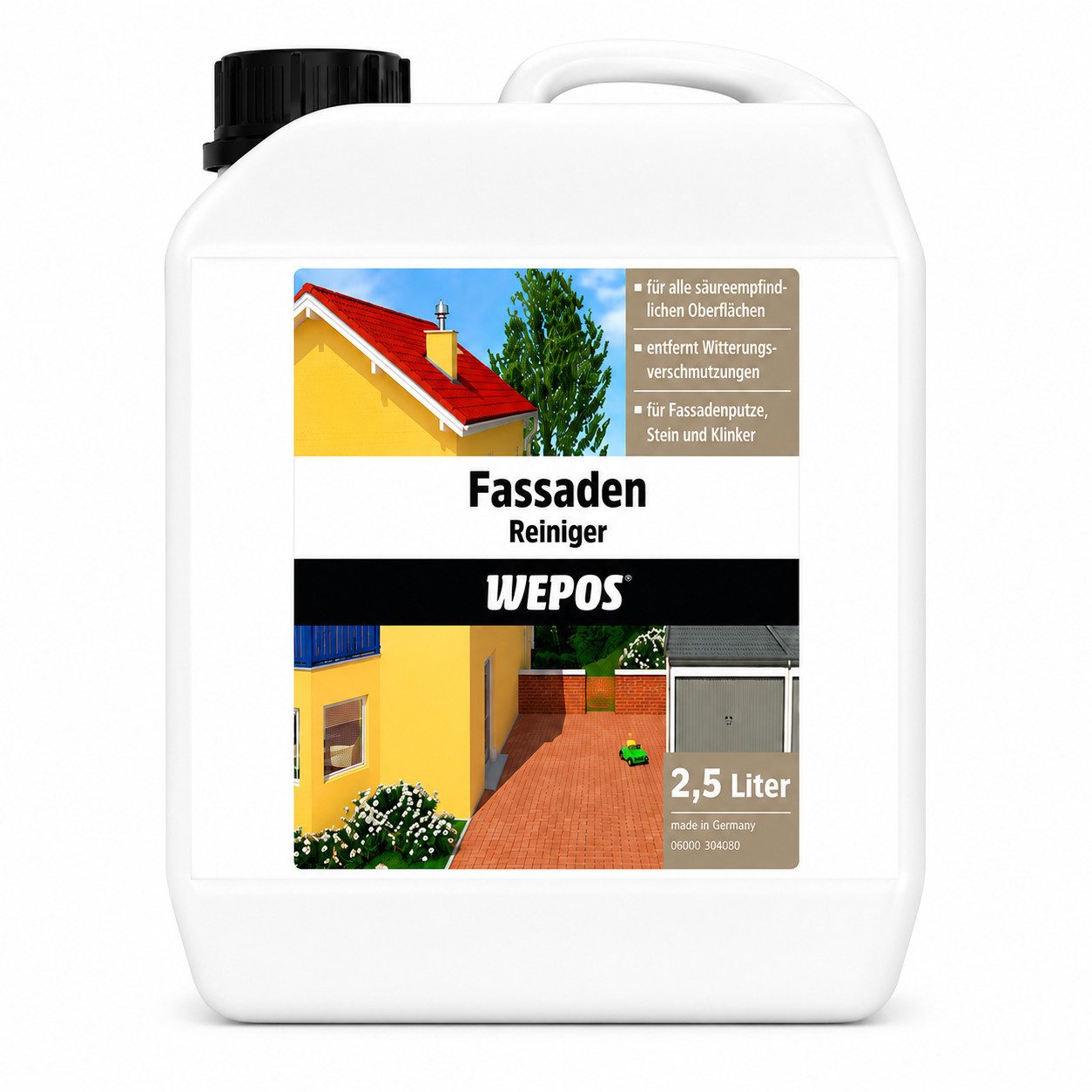 DomDeco WEPOS Fassaden Reiniger 2,5 Liter Allzweckreiniger (Kraftvoll, hochkonzentriert, für Außenbereich, fassadenreiniger)