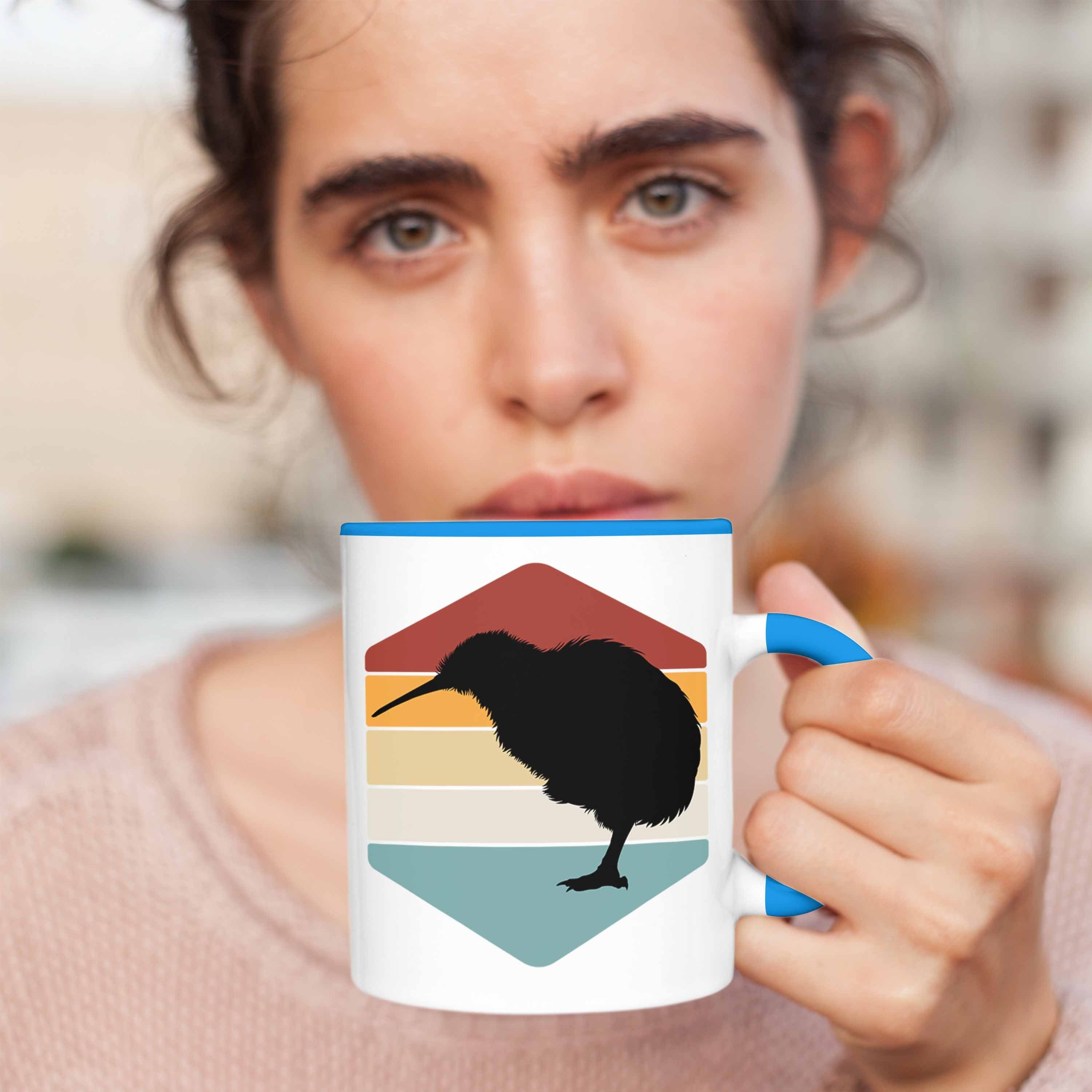 Tasse Geschenkid Tier Trendation Blau Tasse Neuseeland Geschenk Kiwi Newzeeland Auslandsjahr