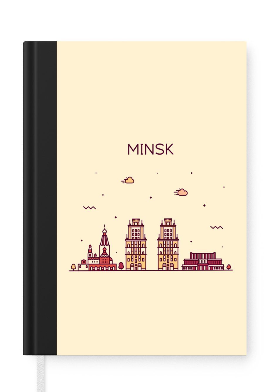 Merkzettel, Haushaltsbuch A5, Belarus Skyline, Journal, - Notizbuch Seiten, - 98 Tagebuch, Notizheft, Minsk MuchoWow