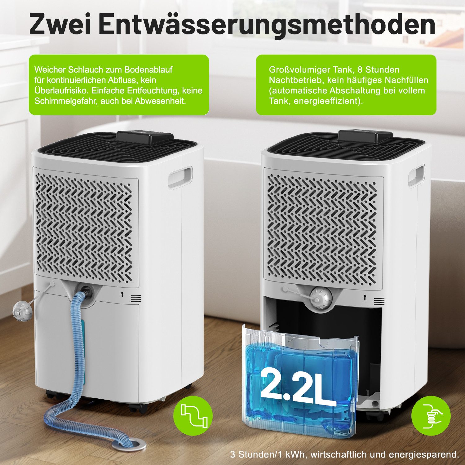 WILGOON Luftreiniger Luftentfeuchter mit WLAN App, 8,5L/Tag 12L/Tag 16L/Tag 20L/Tag 25L/Tag, für 30 m² Räume, elektrisch, Digitalanzeige, Raumentfeuchter, Entfeuchtungsgerät