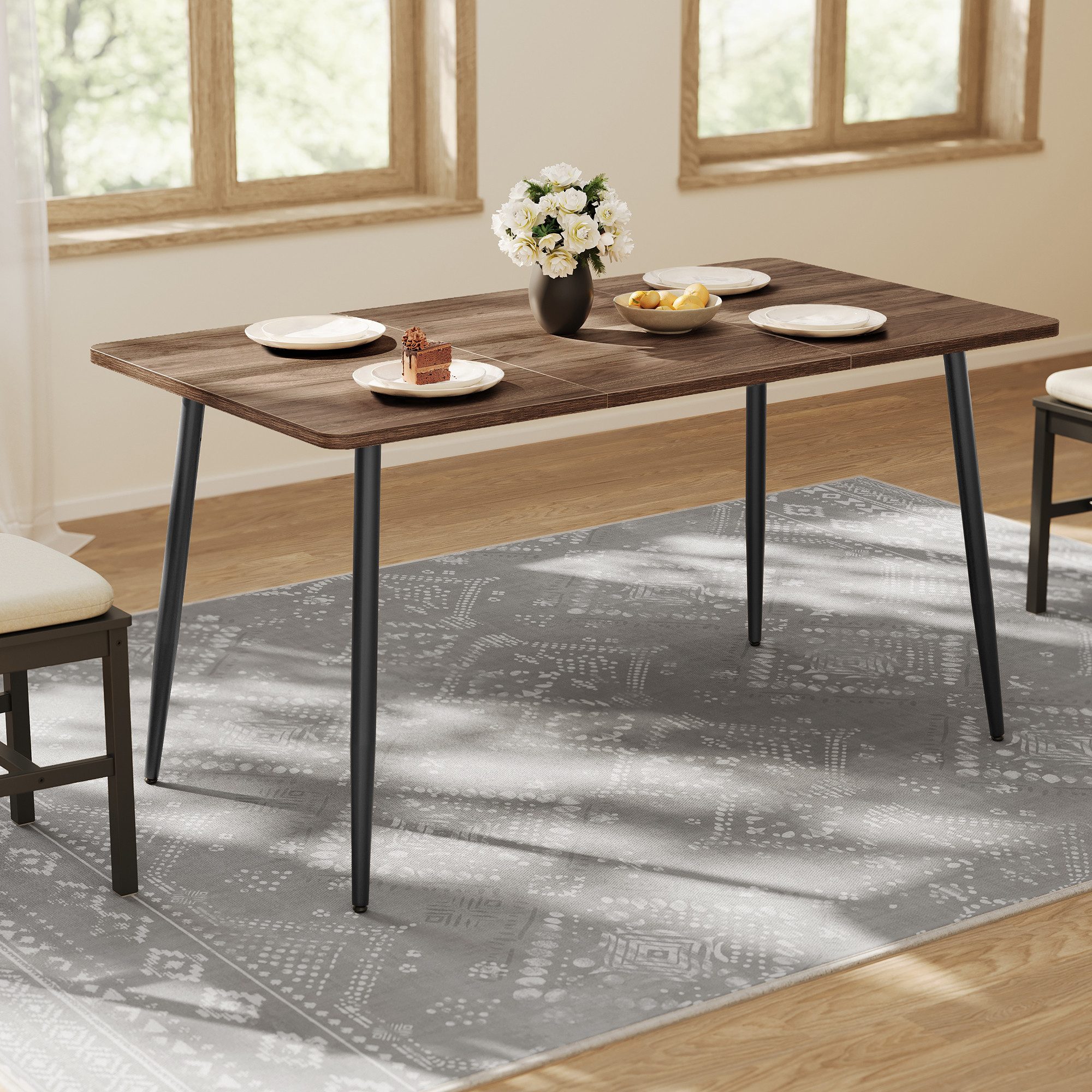 VASAGLE Esstisch, Modernes Landhaus-Flair, Große Fläche, 140x75x75.5cm günstig online kaufen