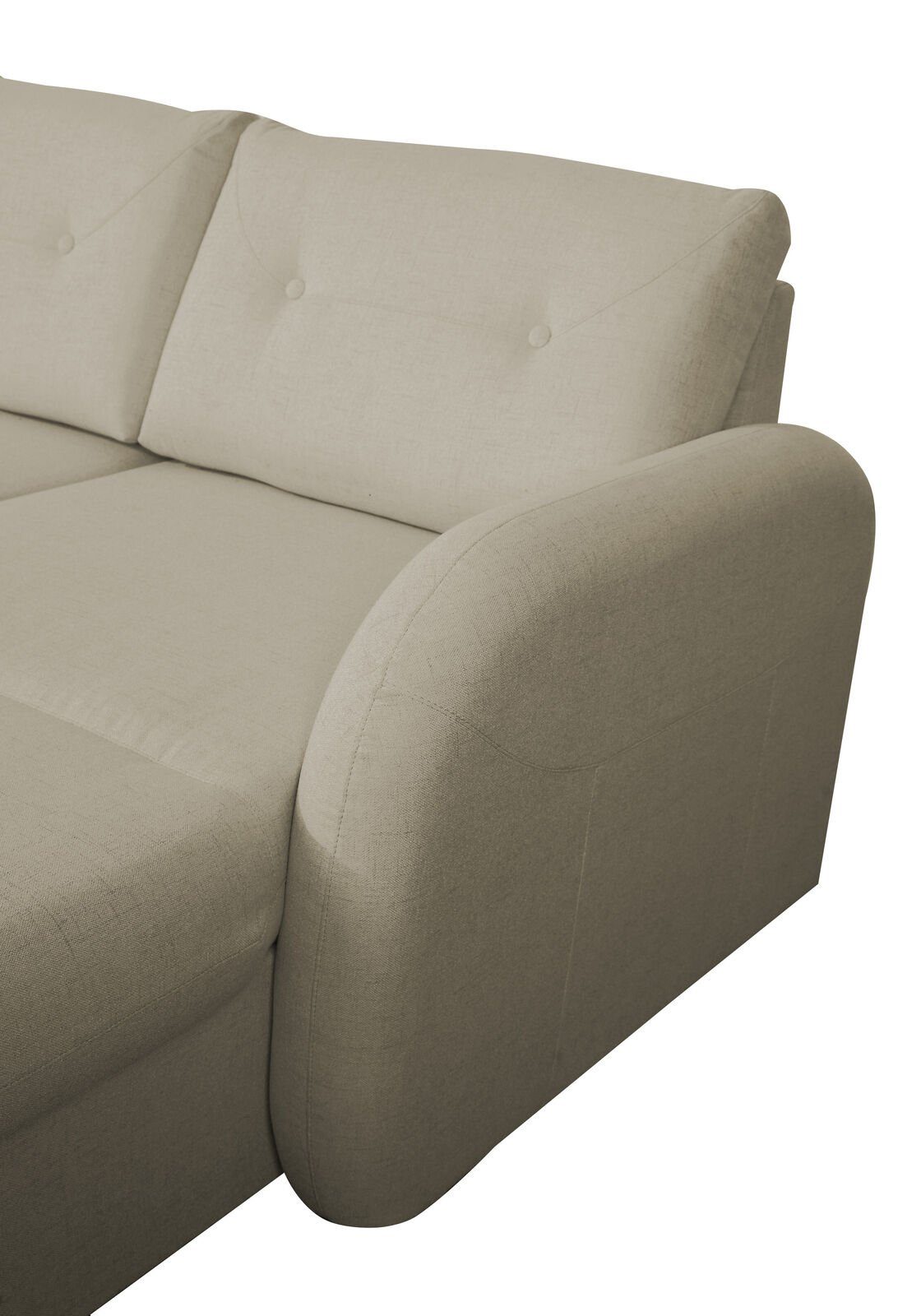 Ecksofa Made in Couch Wohnlandschaft Ecksofa Beige JVmoebel Design, Stoff U-Form Europe Bettfunktion