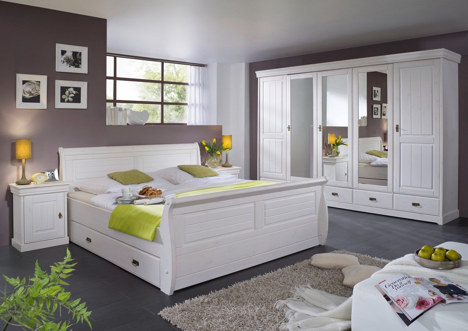 Natur24 Einzelbett Bett Kiefer Weiß Gewachst 100x200