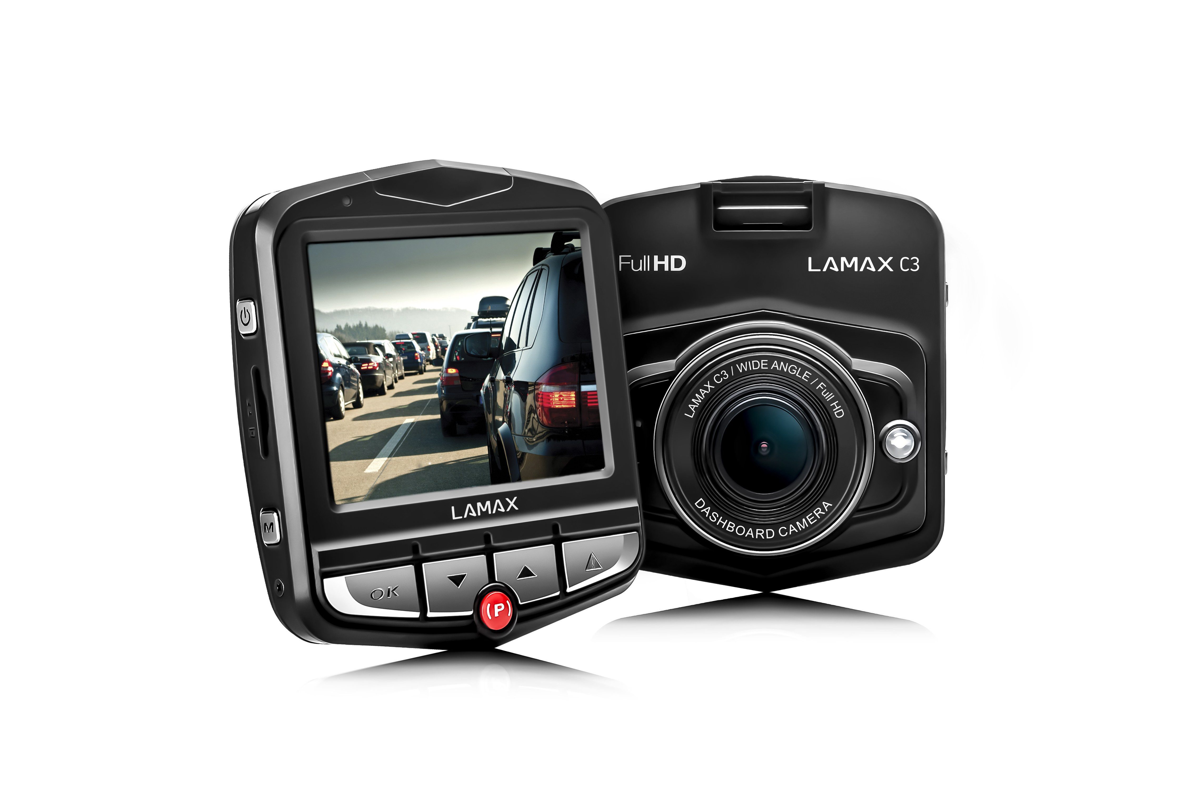 LAMAX C3, Full HD Aufnahmen, Bewegungserkennung Dashcam (Full HD, Einknopfbedienung, Endlos Aufnahme)