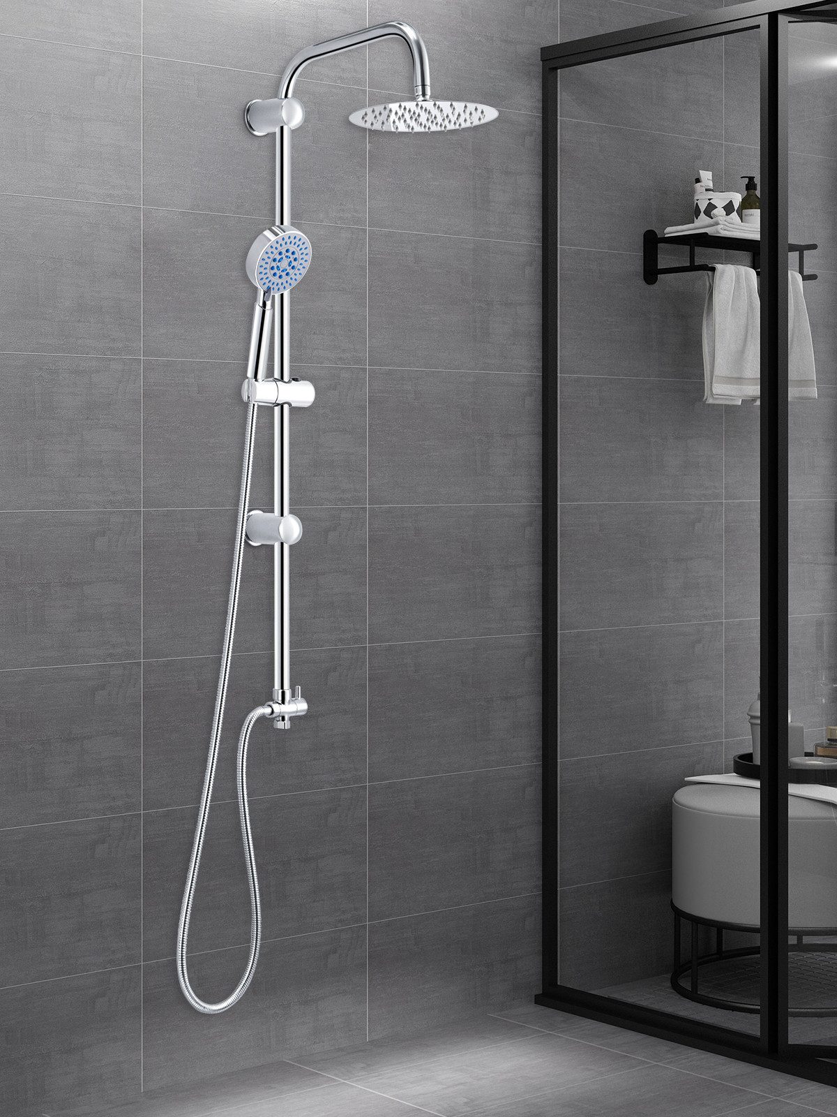 Youyijia Dusch-WC Verstellbare Duschsets Duschstangen Thermostatische Duschmischer – Bild 3 von 5