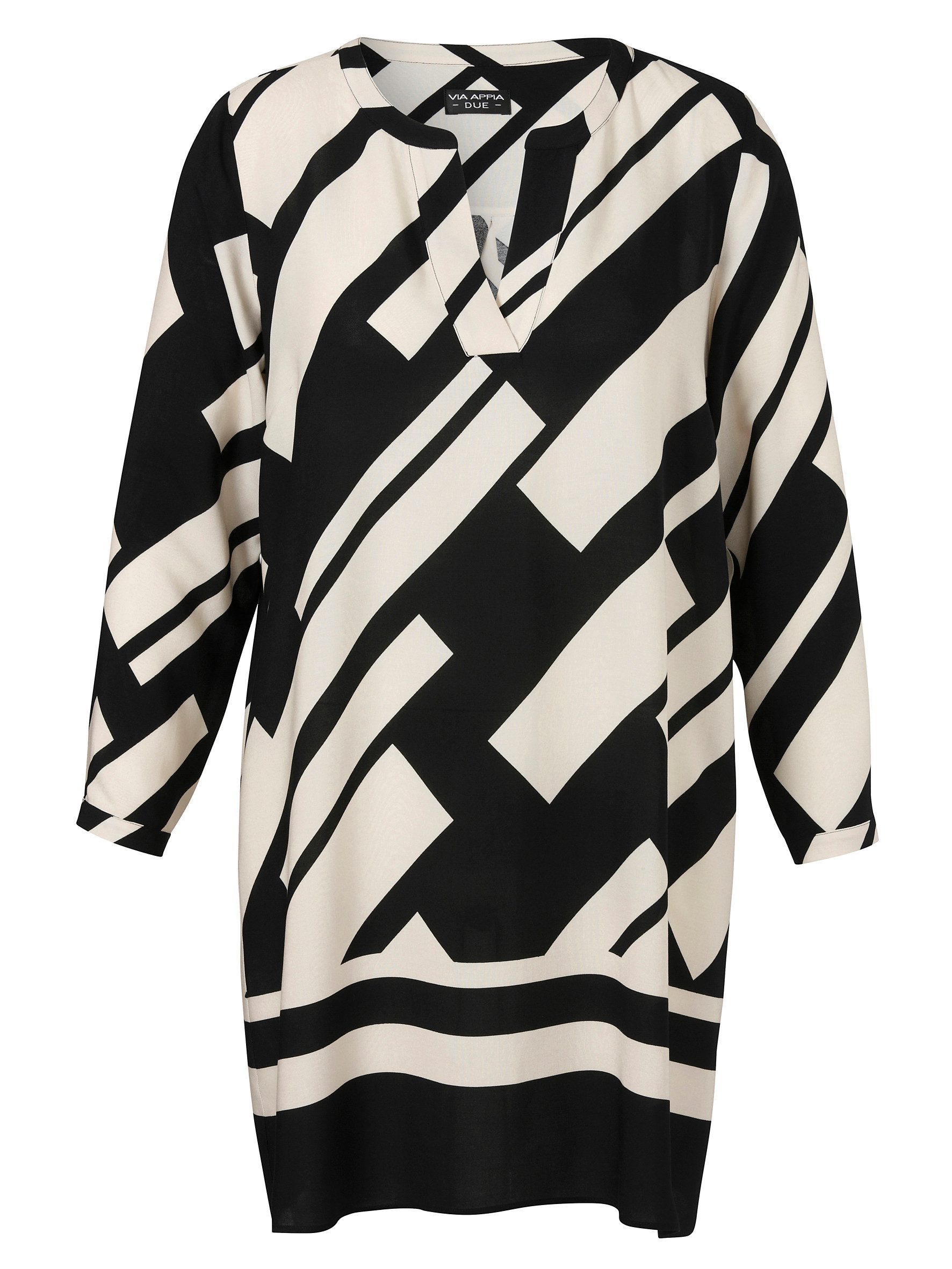 VIA APPIA DUE Klassische Bluse Tunika Rundhals 1/1 Arm Druck günstig online kaufen
