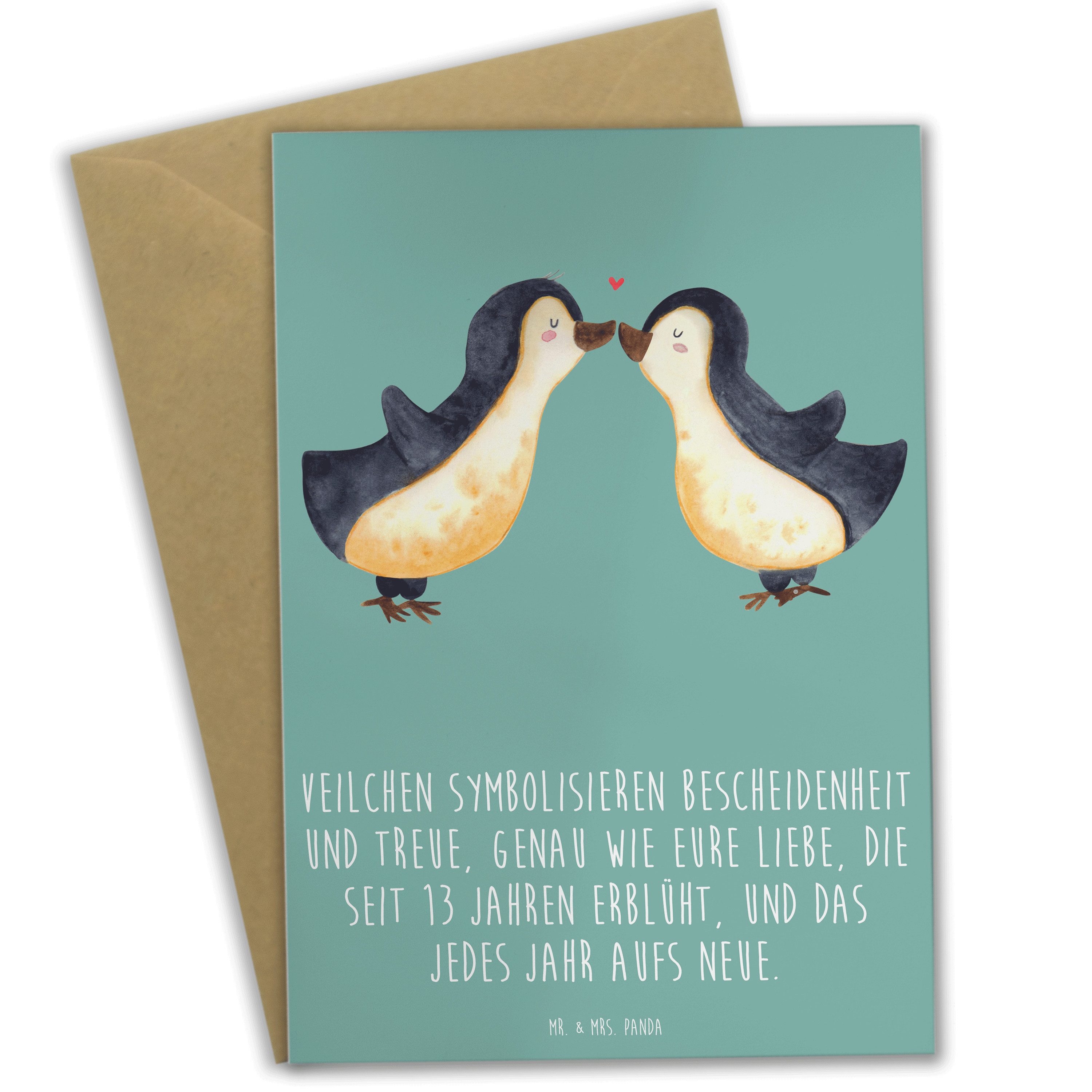 Grußkarte 13. Hochzeitstag Veilchenhochzeit - Meeresbrise - Geschenk, Ehe, Hoch