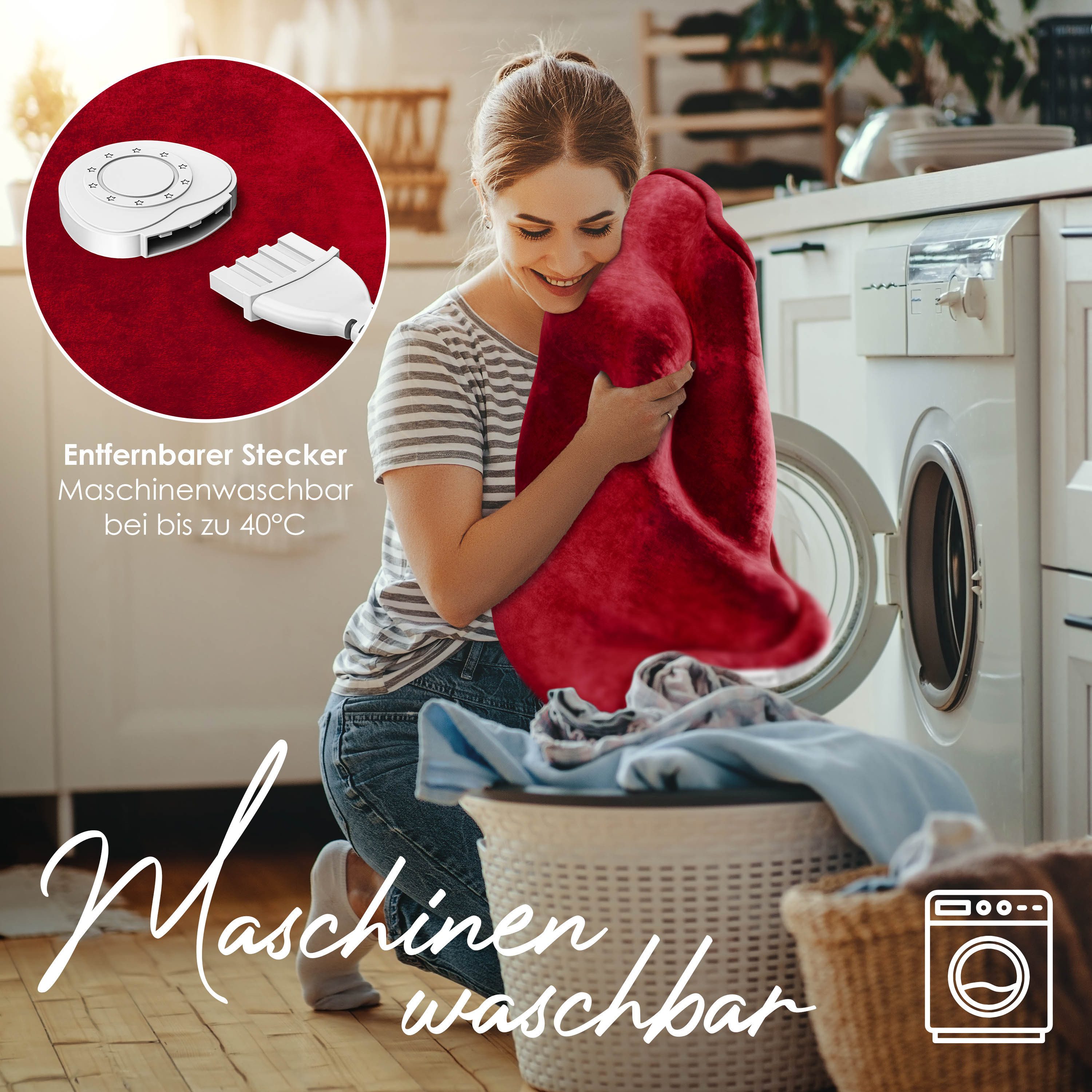 KESSER Heizdecke, Heizdecke aus Sherpa-Fleece Doppelseitig elektrische Wärmedecke