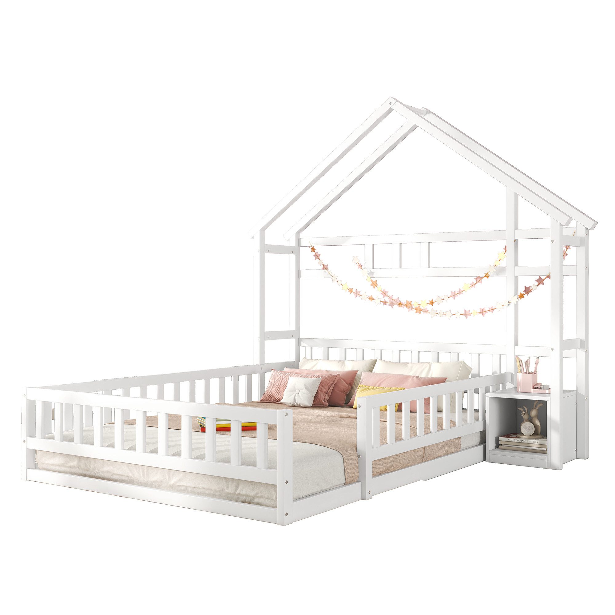 OKWISH Kinderbett Holzbett Funktionsbett Hausbetten (Flachbetten140 günstig online kaufen