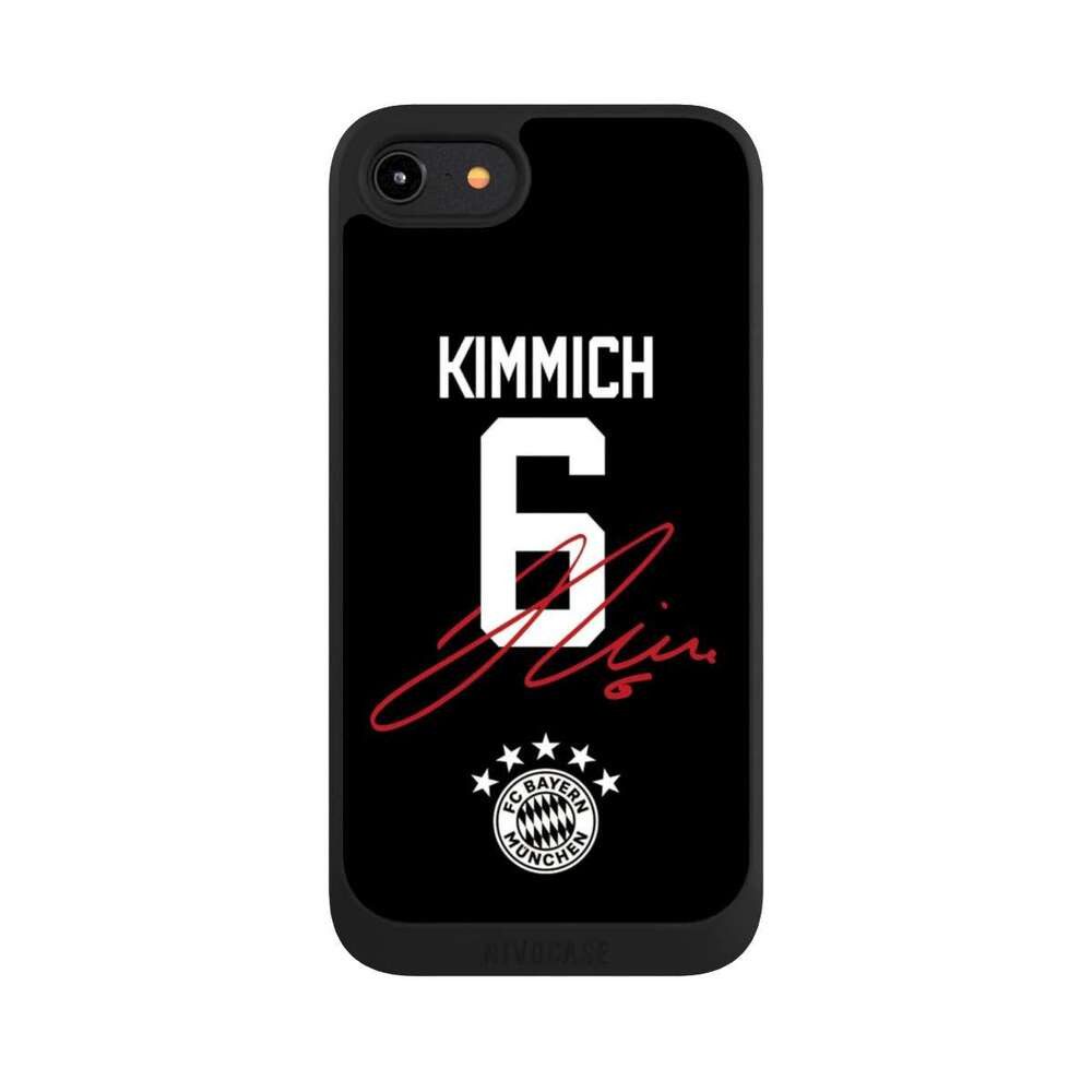 NIVOCASE Handyhülle FC Bayern München FCB Kimmich Kimmich 6, Apple iPhone 8 Handyhülle Hülle NIVOpure Case Schwarz