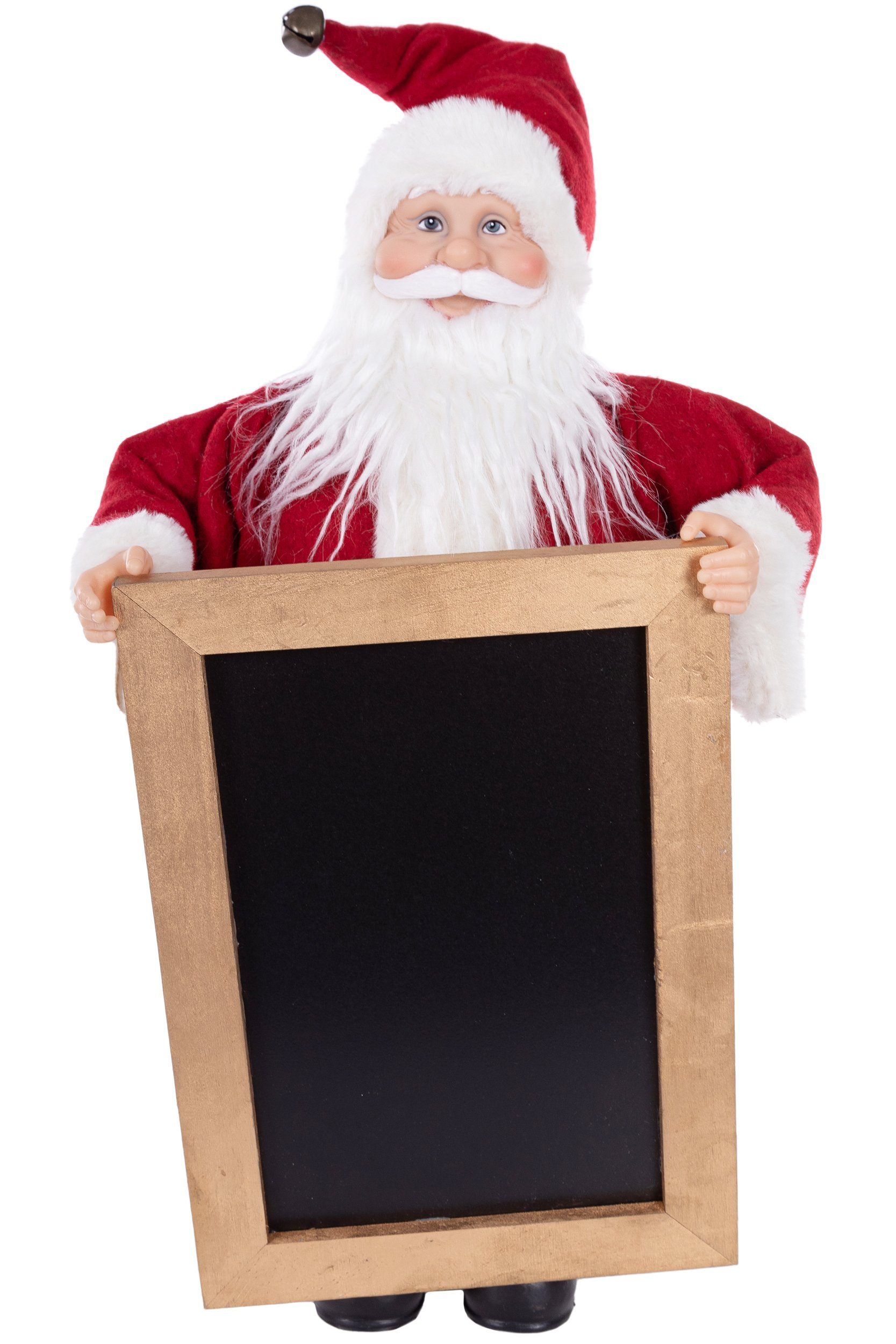 Wohnando Dekofigur Weihnachtsmann für Botschaft zu Weihnachten, mit Tafel zum Gestalten