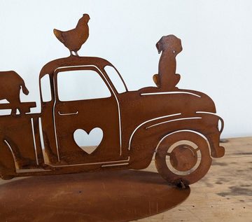 BADEKO Gartenfigur Auto mit Tieren auf Platte, (Stück, 0 St)